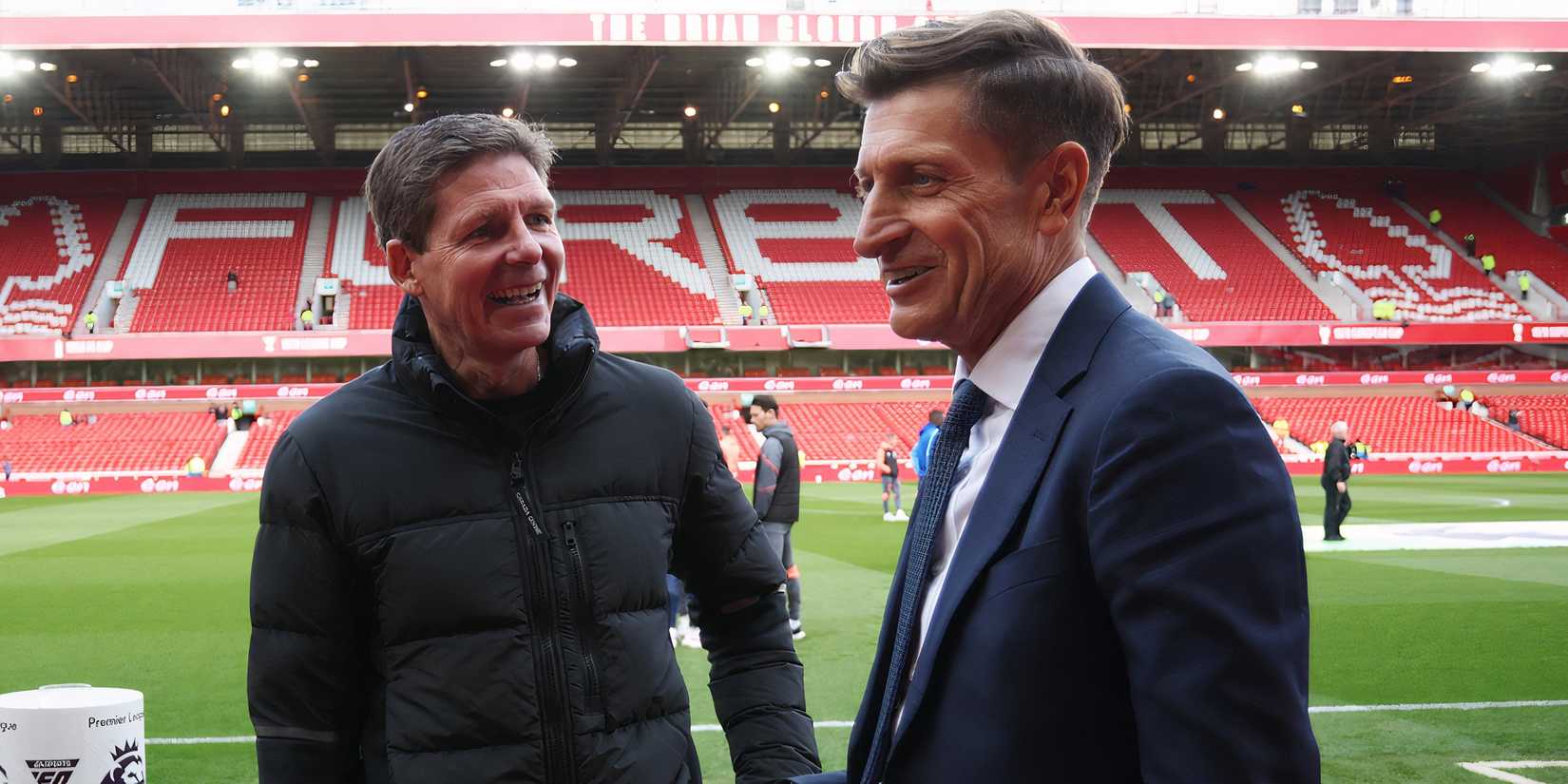 Crystal Palace boss Oliver Glasner and chairman Steve Parish on the touchline