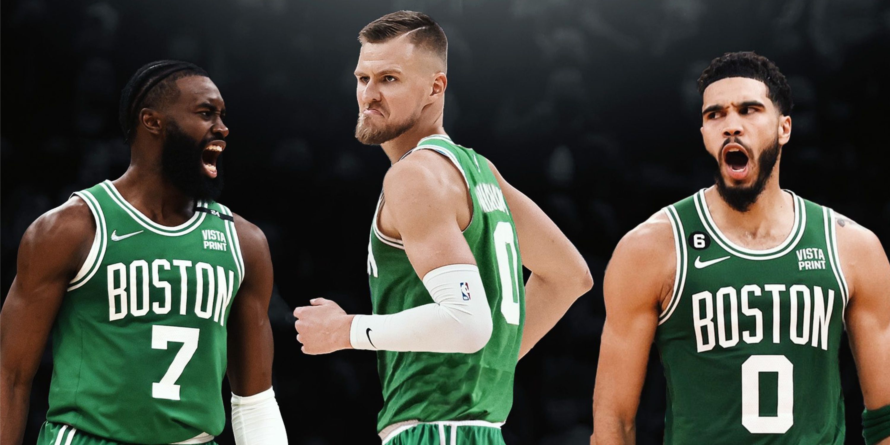 Boston Celtics Jaylen Brown Jayson Tatum Kristaps Porzingis