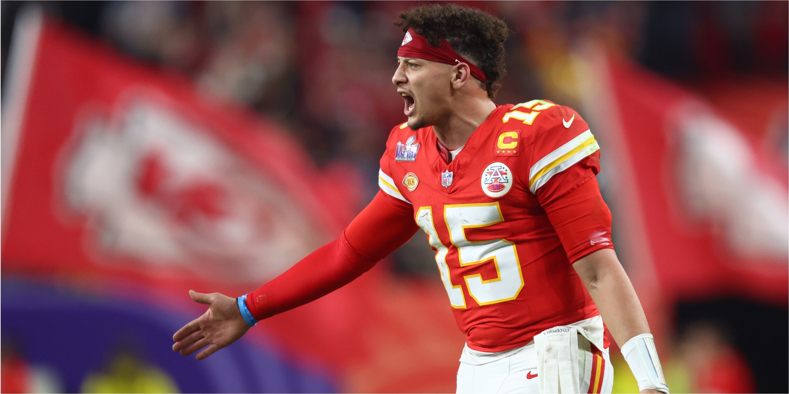 Kansas City Chiefs QB Patrick Mahomes at the Super Bowl. 