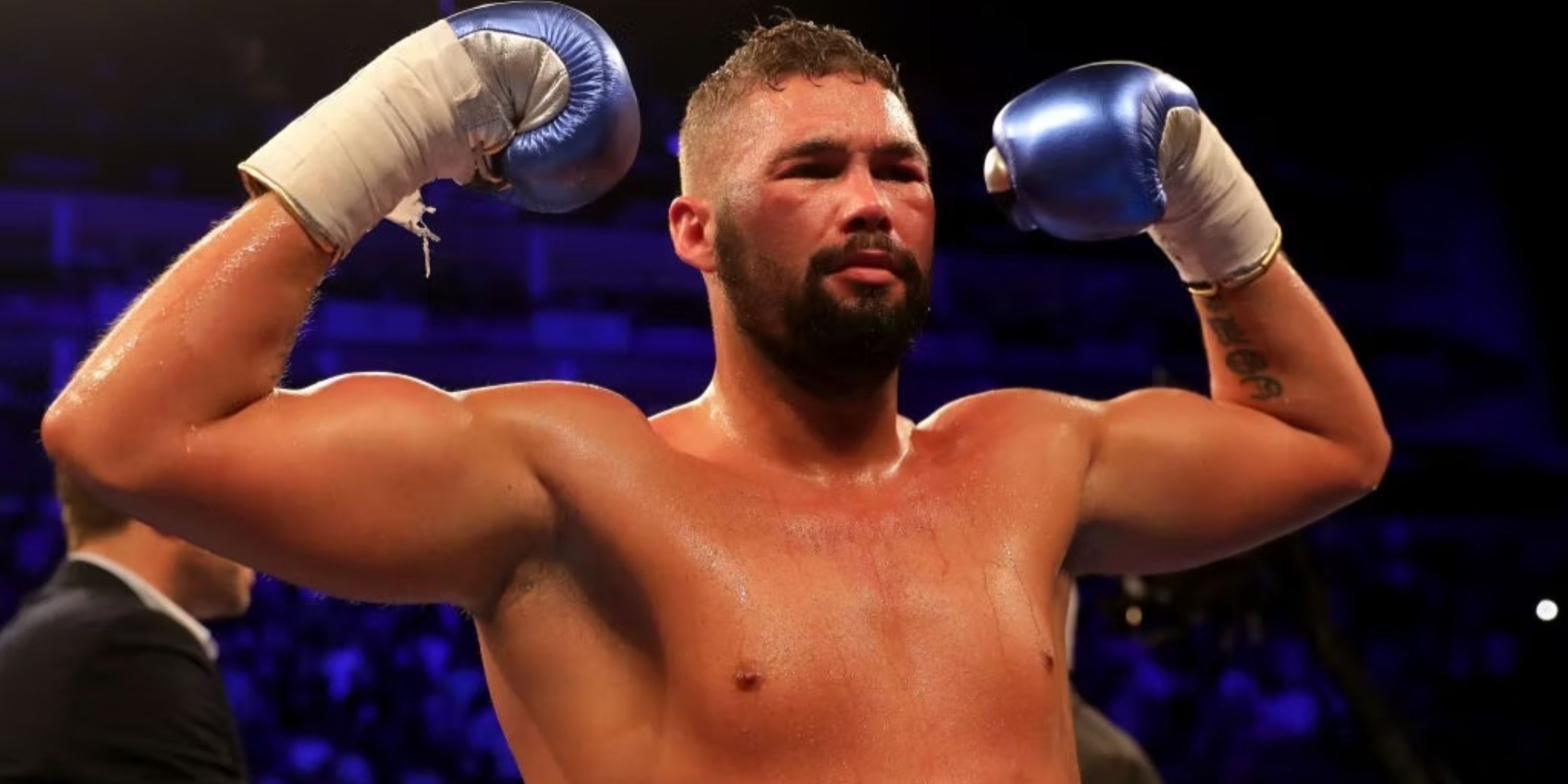 Tony Bellew celebrating David Haye win