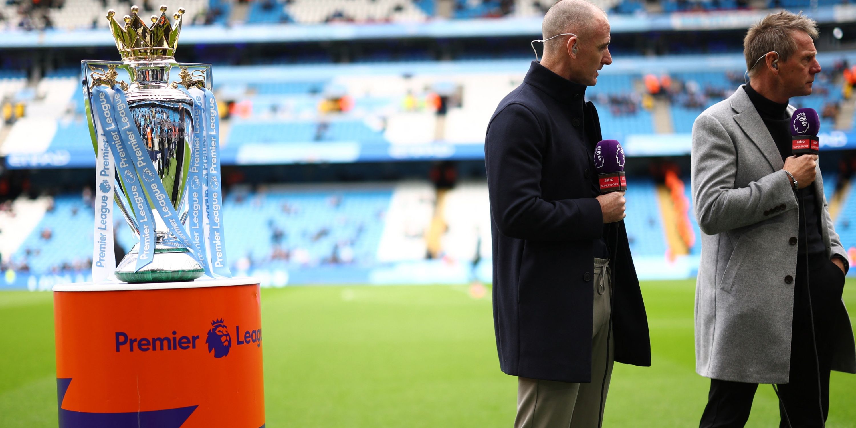 The Premier League trophy