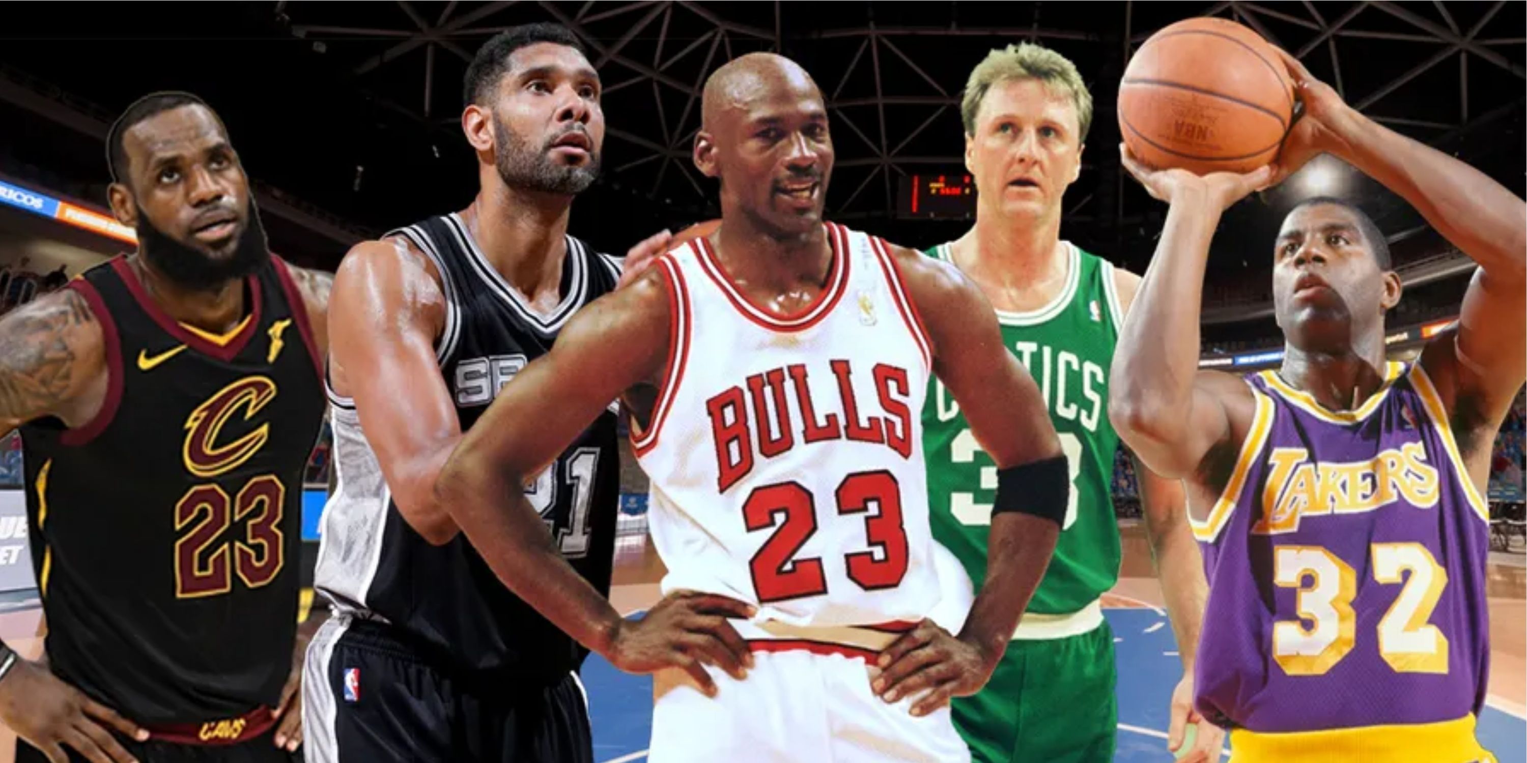 Michael Jordan Tim Duncan LeBron James Magic Johnson Larry Bird 