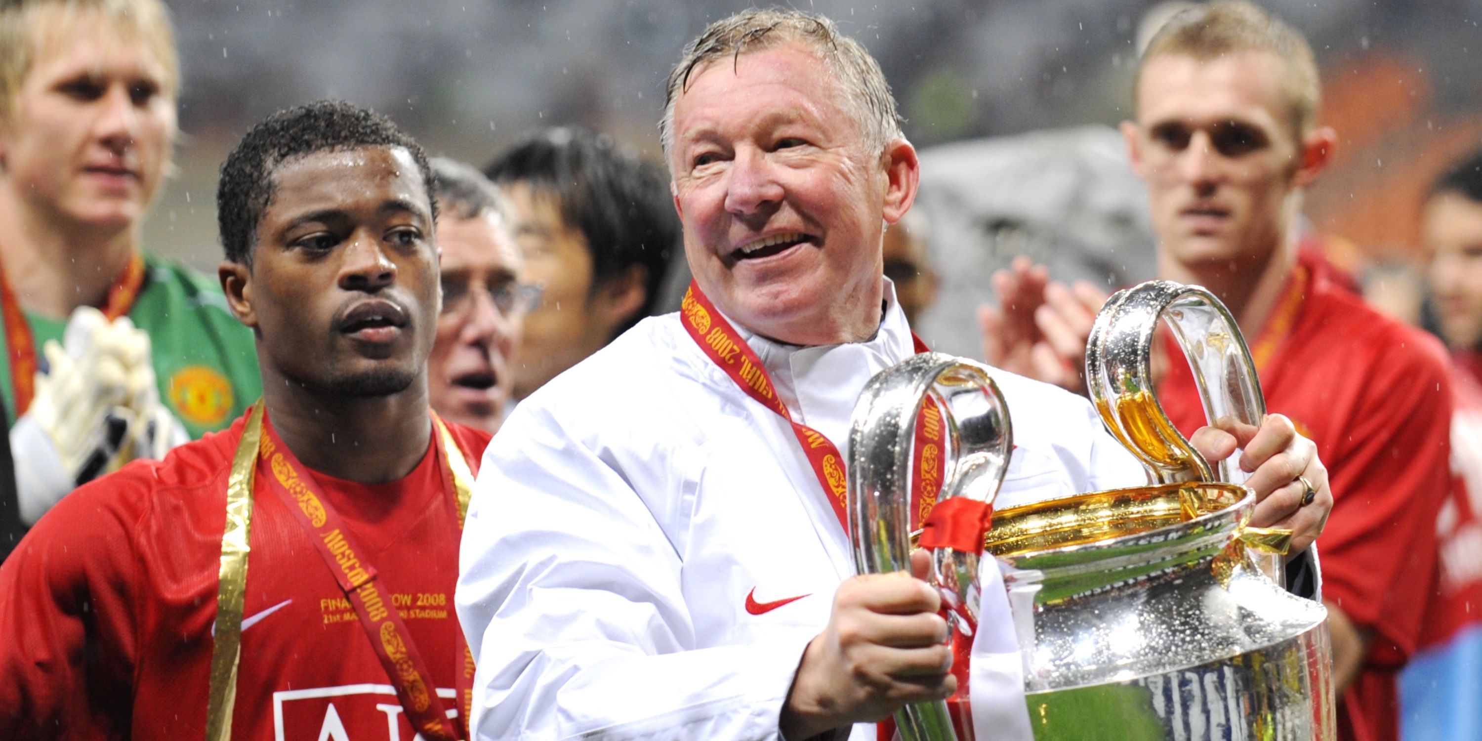 Sir Alex Ferguson with the Champions League trophy