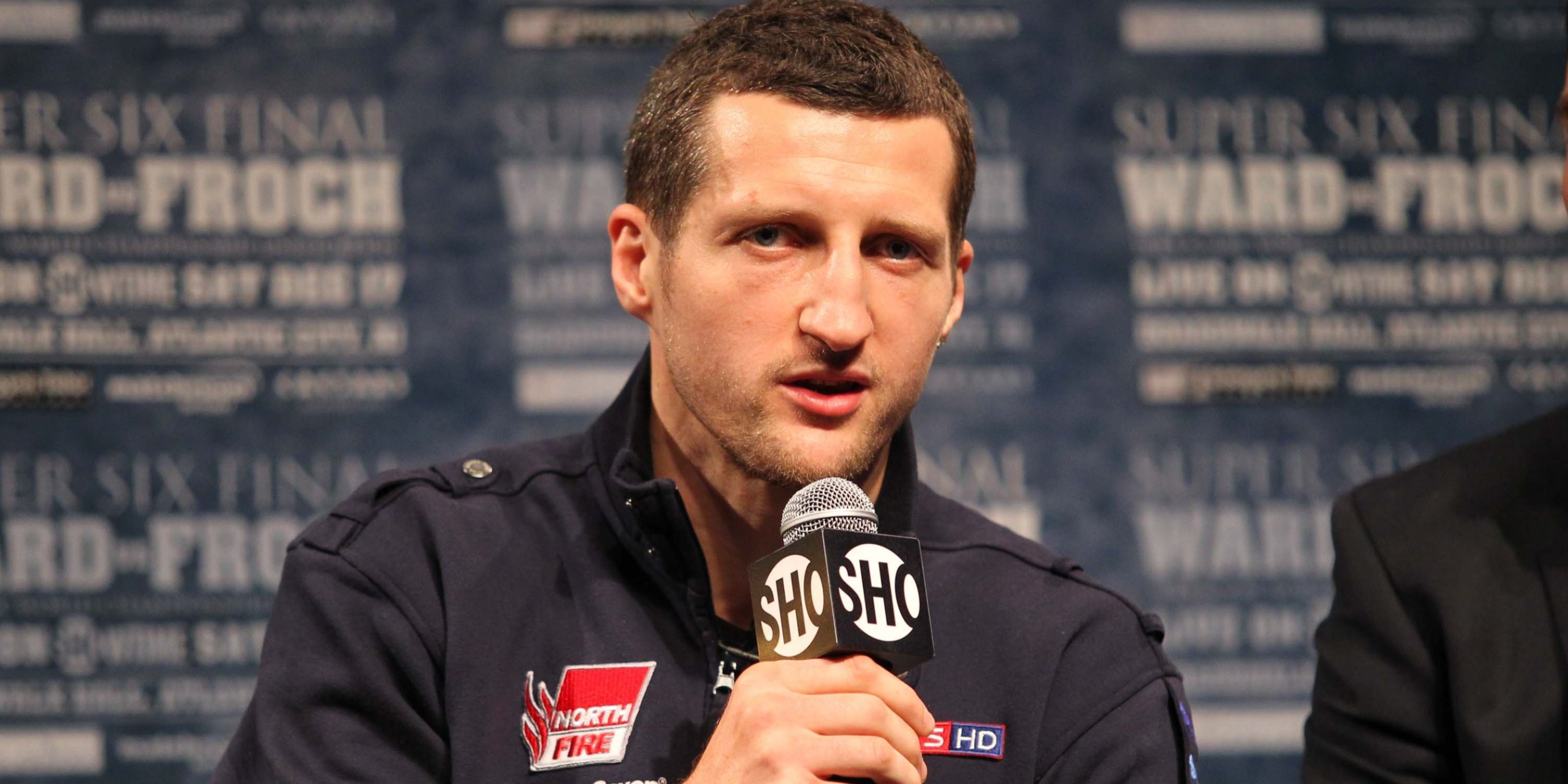 Carl Froch at a press conference