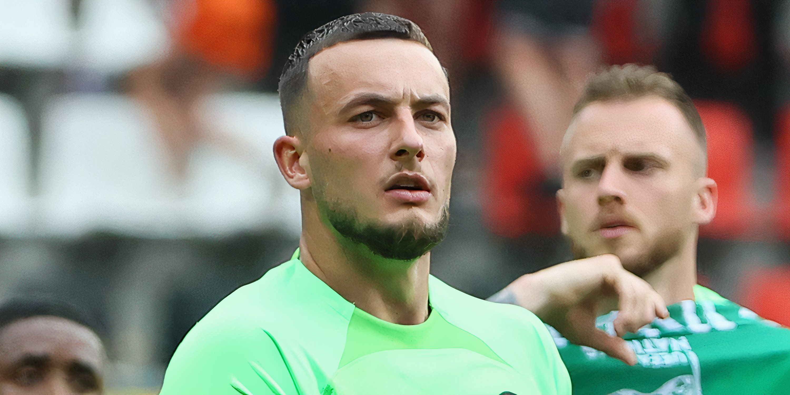 Justin Bijlow applauding supporters after an international outing for the Netherlands