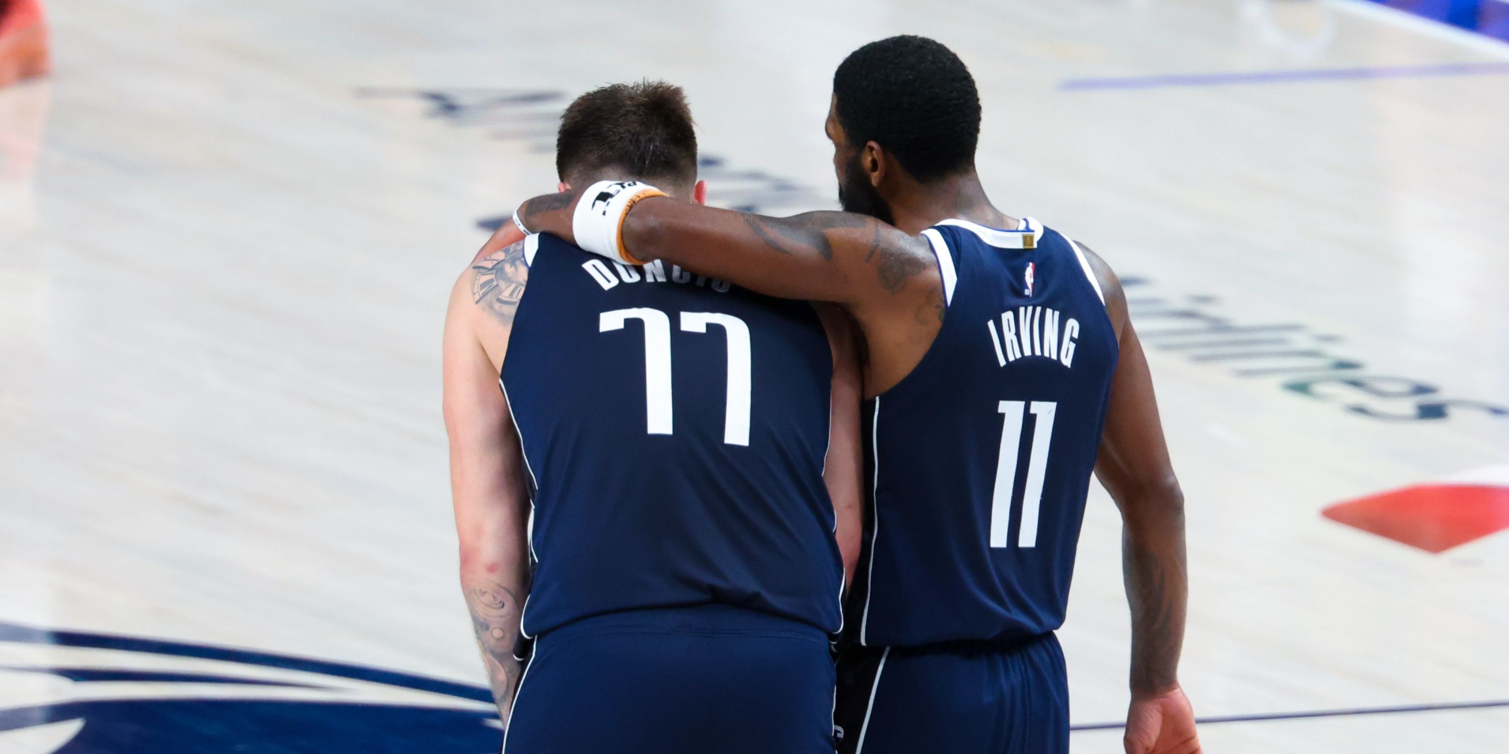 Luka Dončić, Kyrie Irving Share Moment as Mavericks Clinch NBA Finals Berth