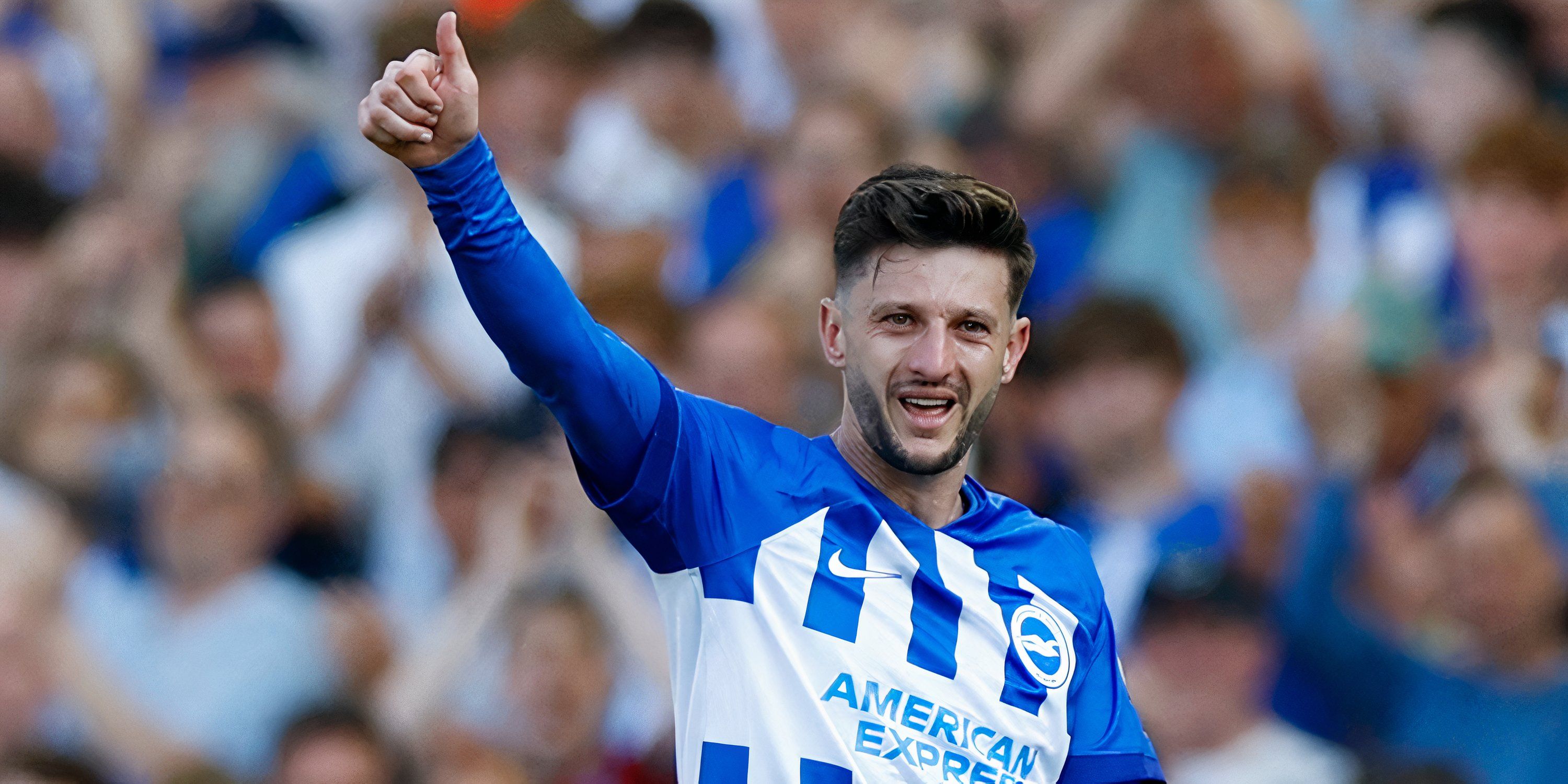 Brighton & Hove Albion midfielder Adam Lallana in action