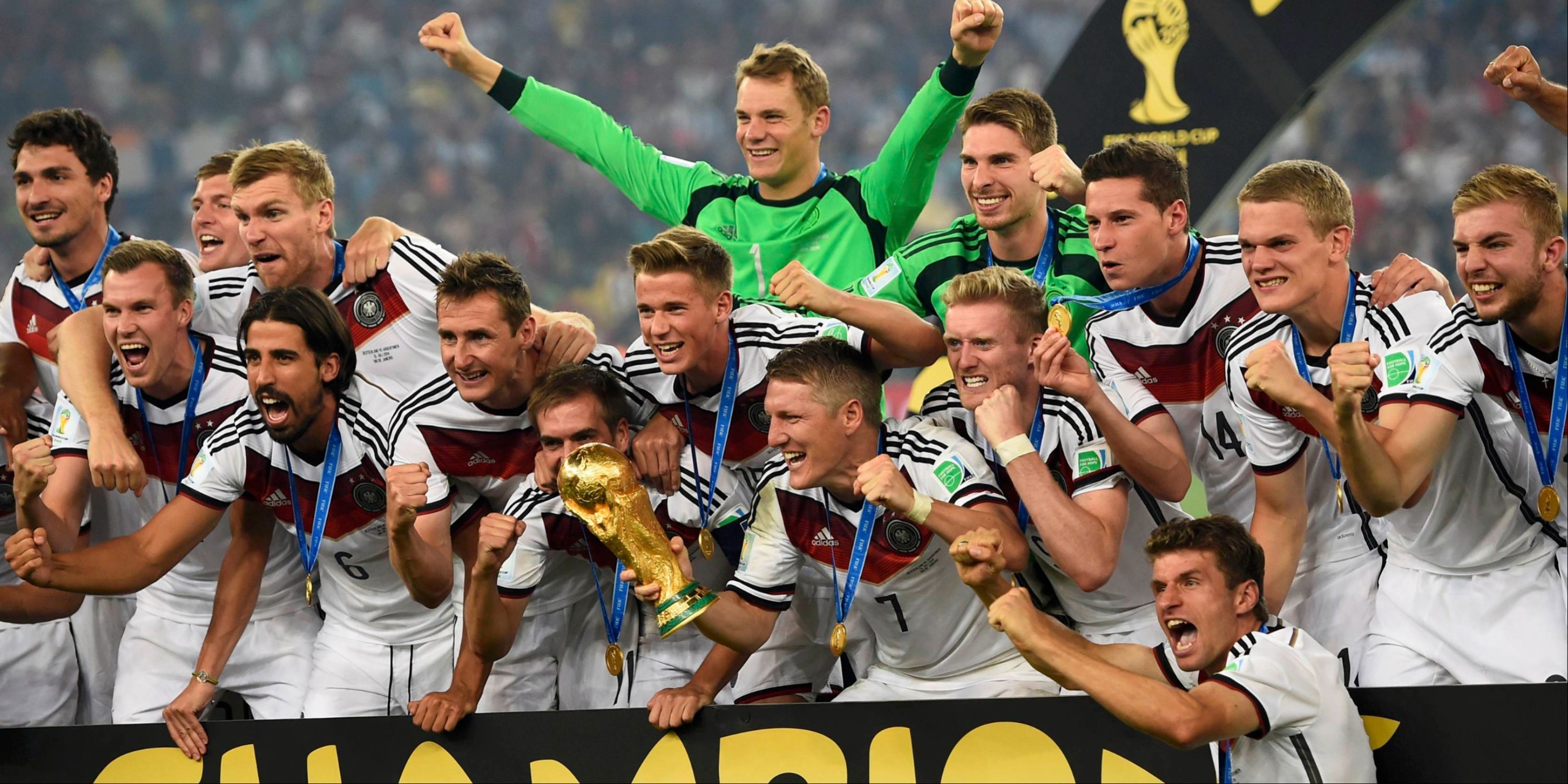 Germany players with the World Cup