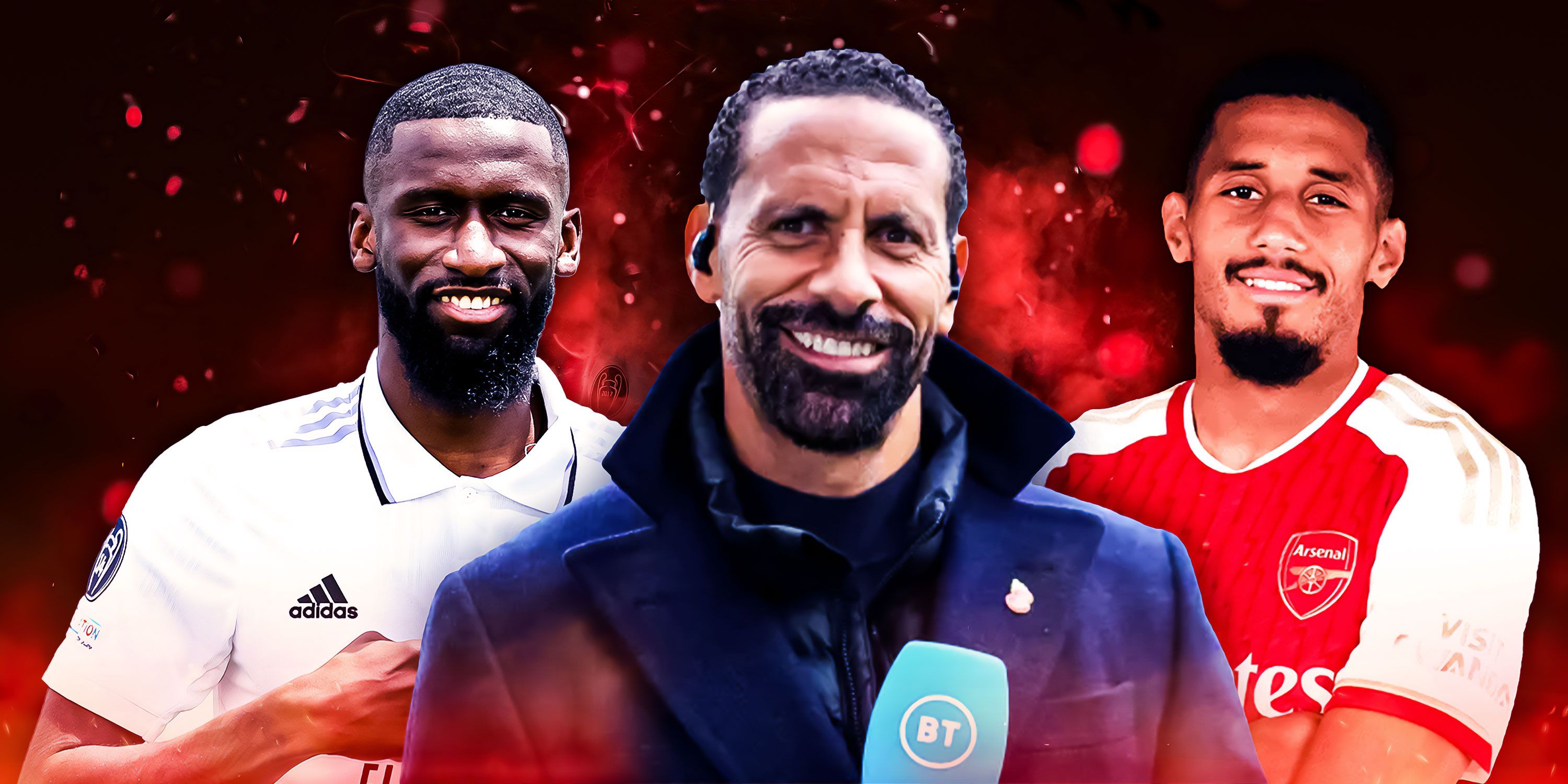 Rio Ferdinand has named Antonio Rudiger and William Saliba among his top five centre-backs in world football