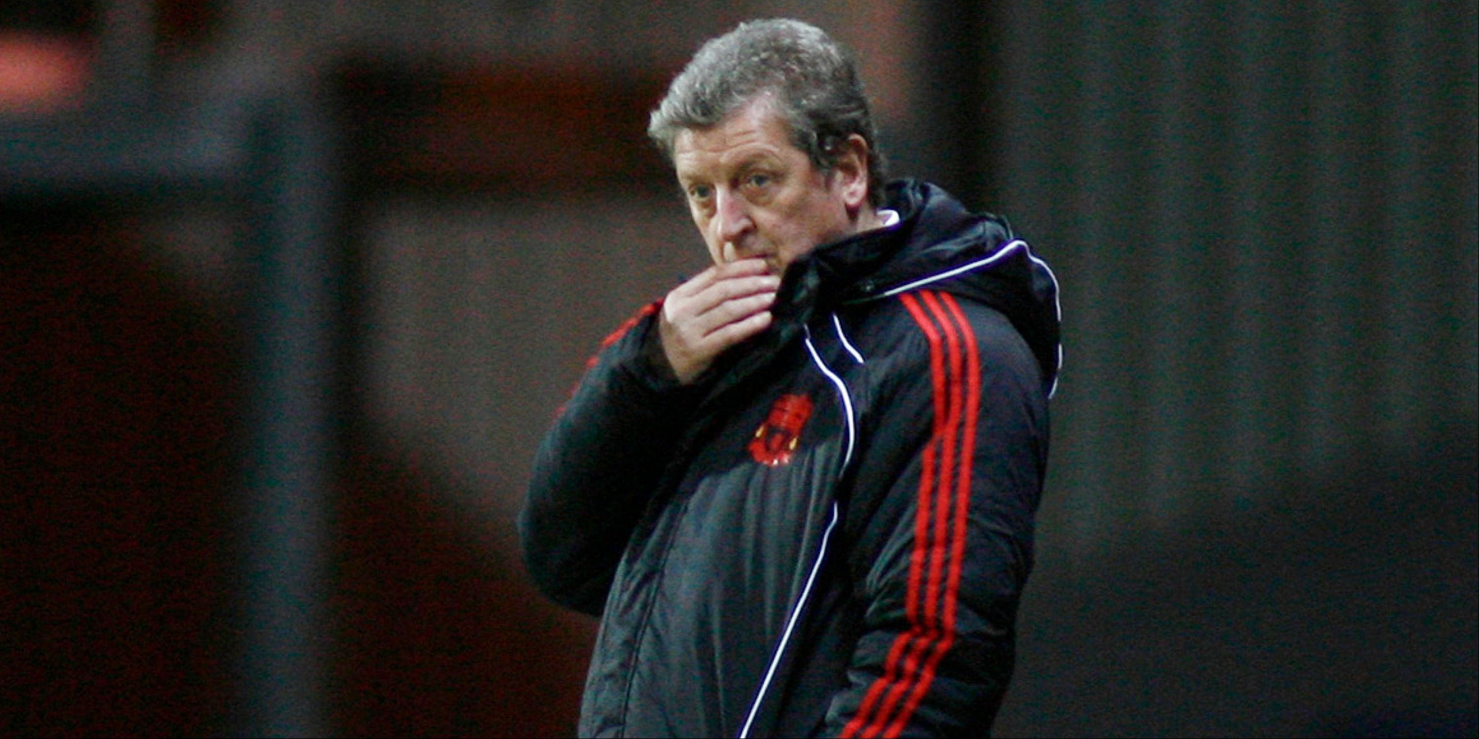Liverpool manager Roy Hodgson looks dejected. 