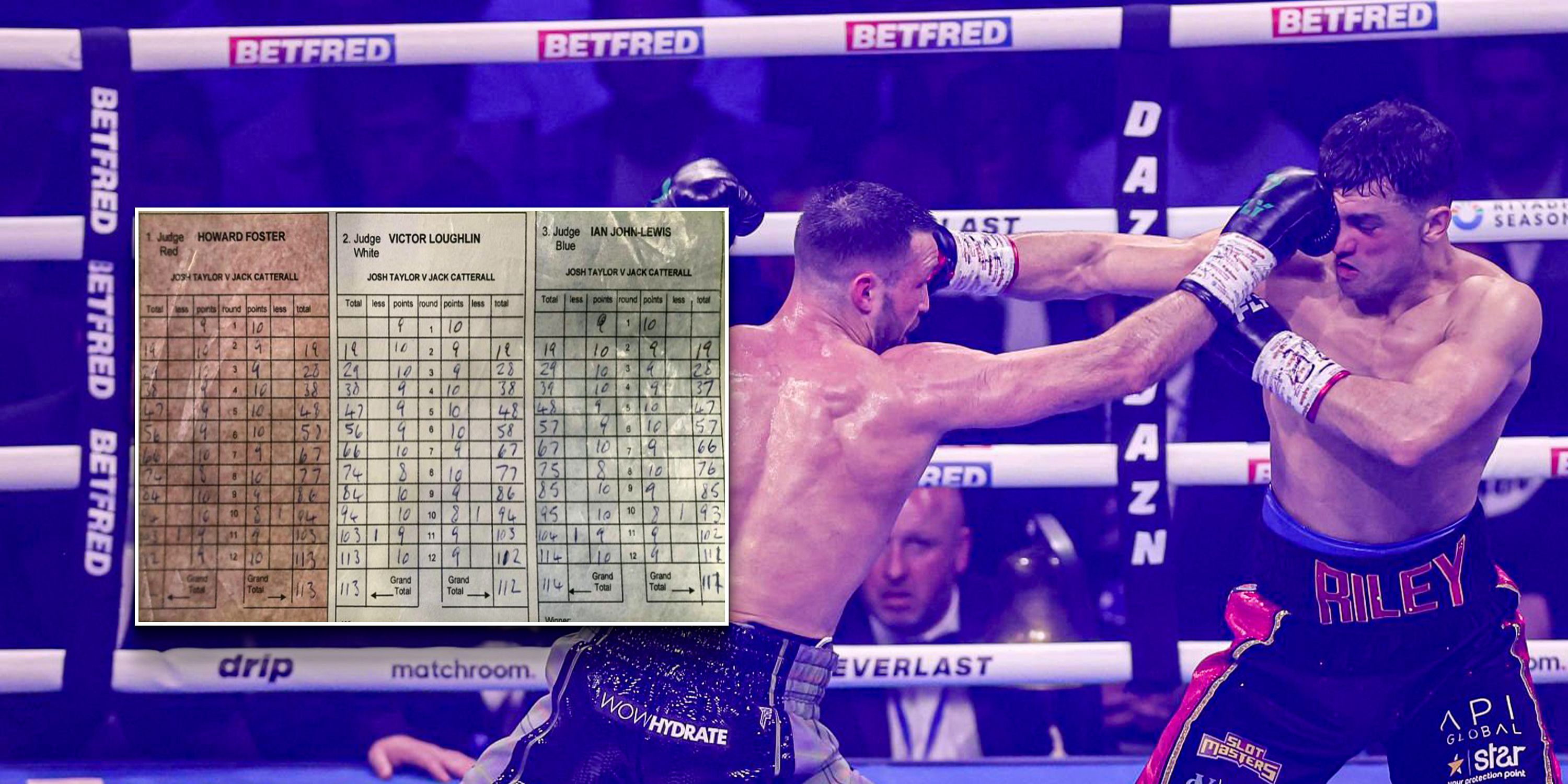 Taylor vs Catterall 2 scorecards