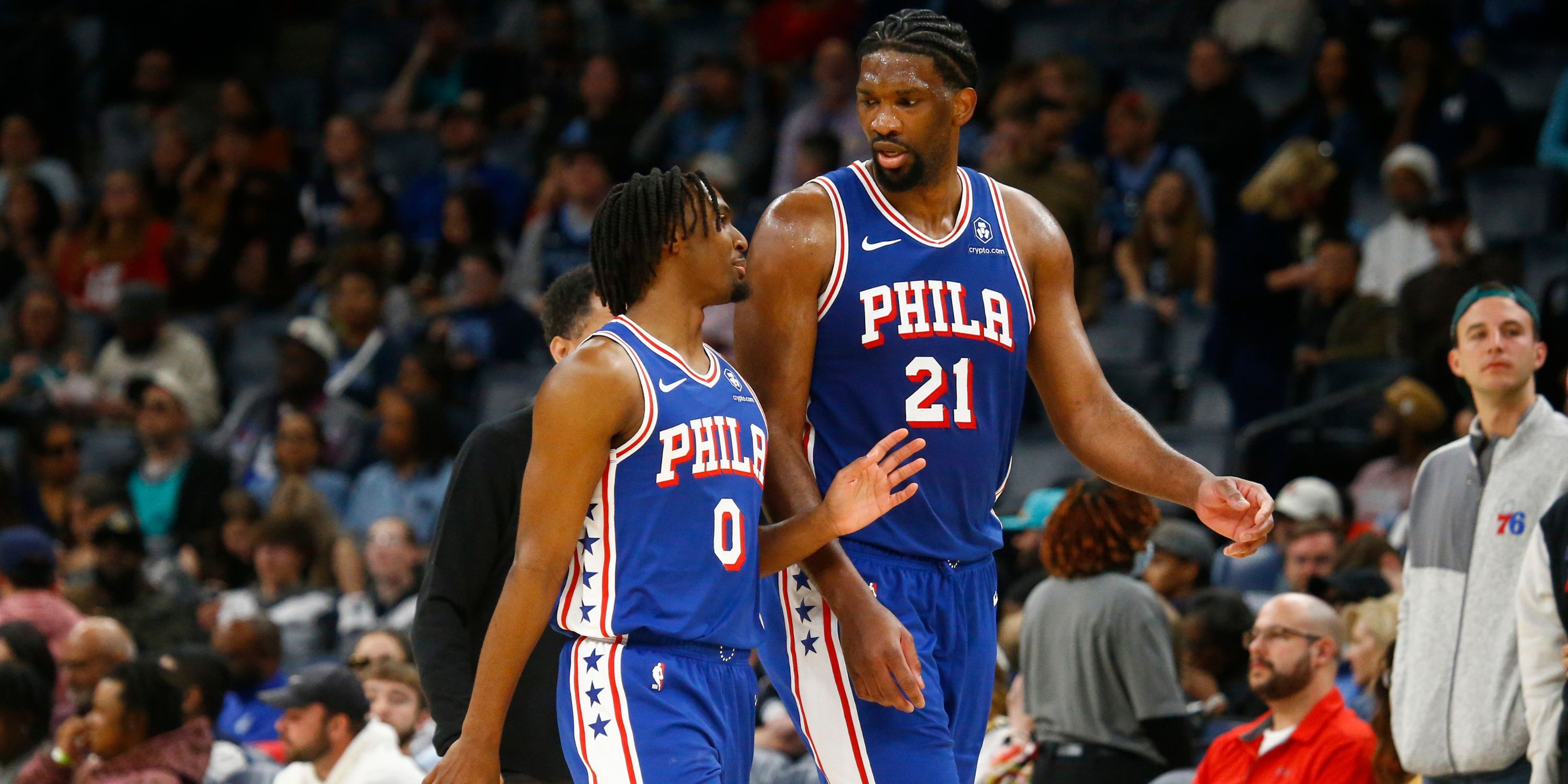 Tyrese Maxey and Joel Embiid