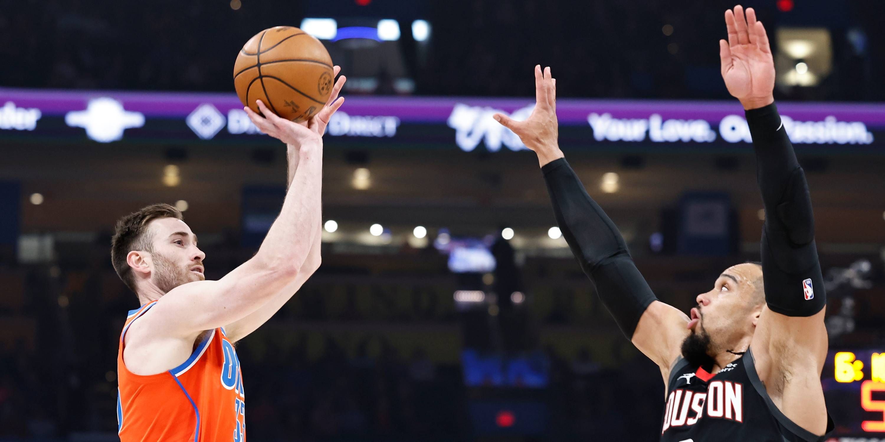 Gordon Hayward takes a shot against the Houston Rockets.