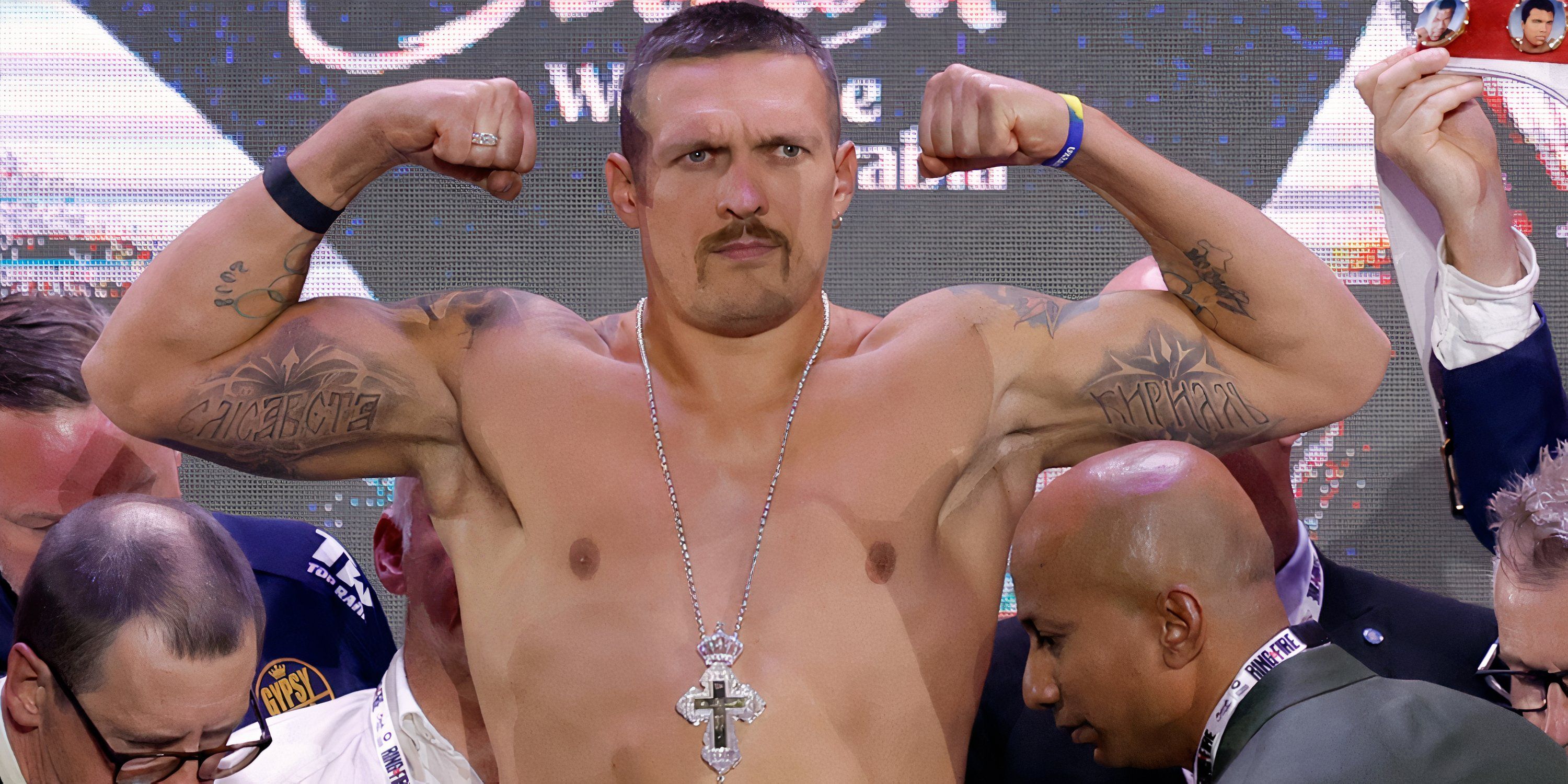 Usyk shows off his physique