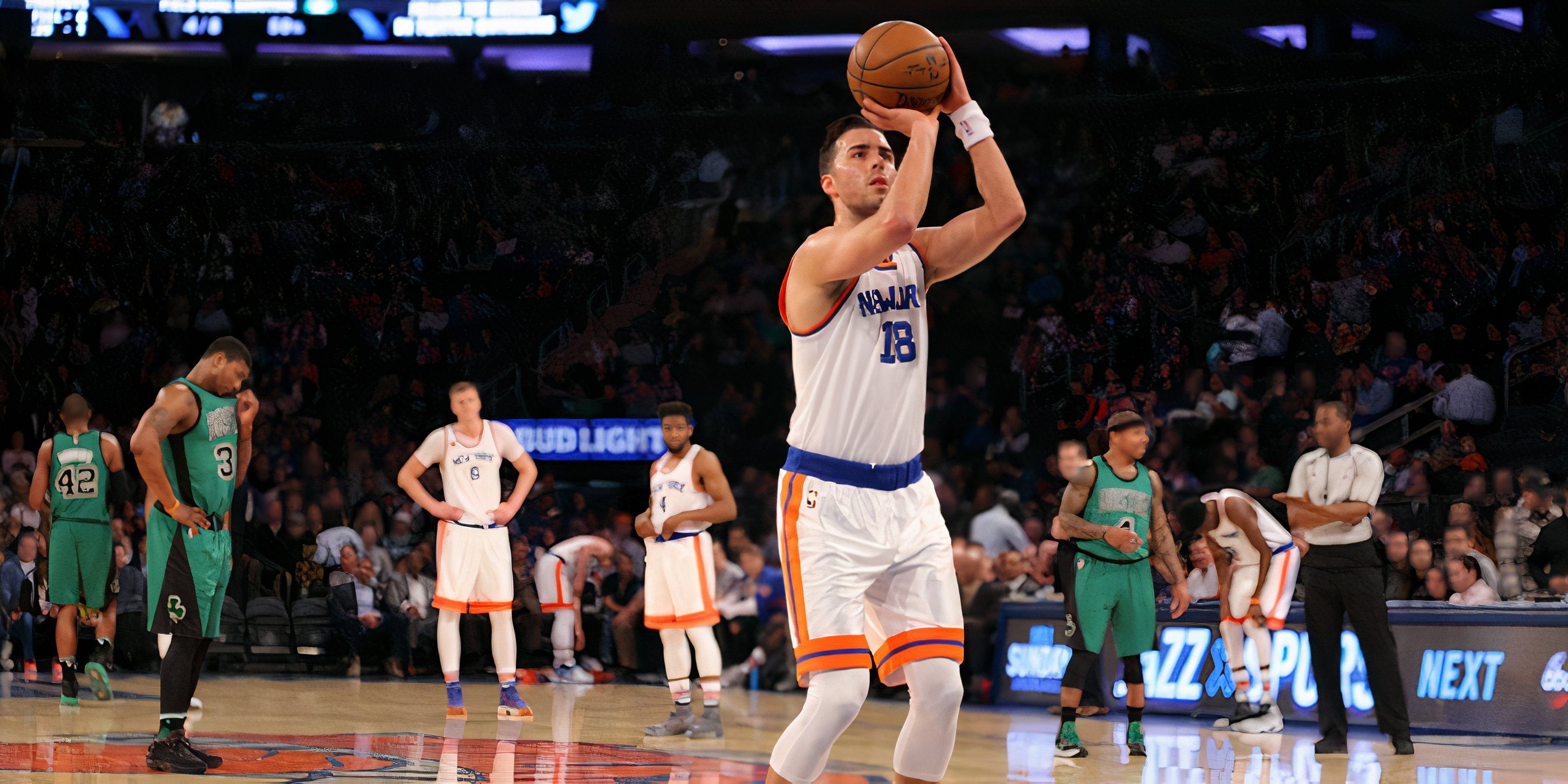 Sasha Vujacic shooting a free throw