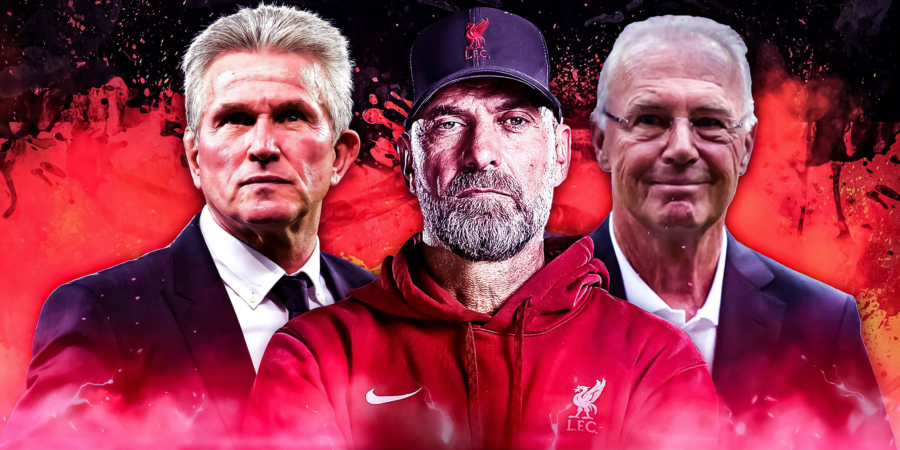 A custom image of Jupp Heynckes, Jurgen Klopp and Franz Beckenbauer