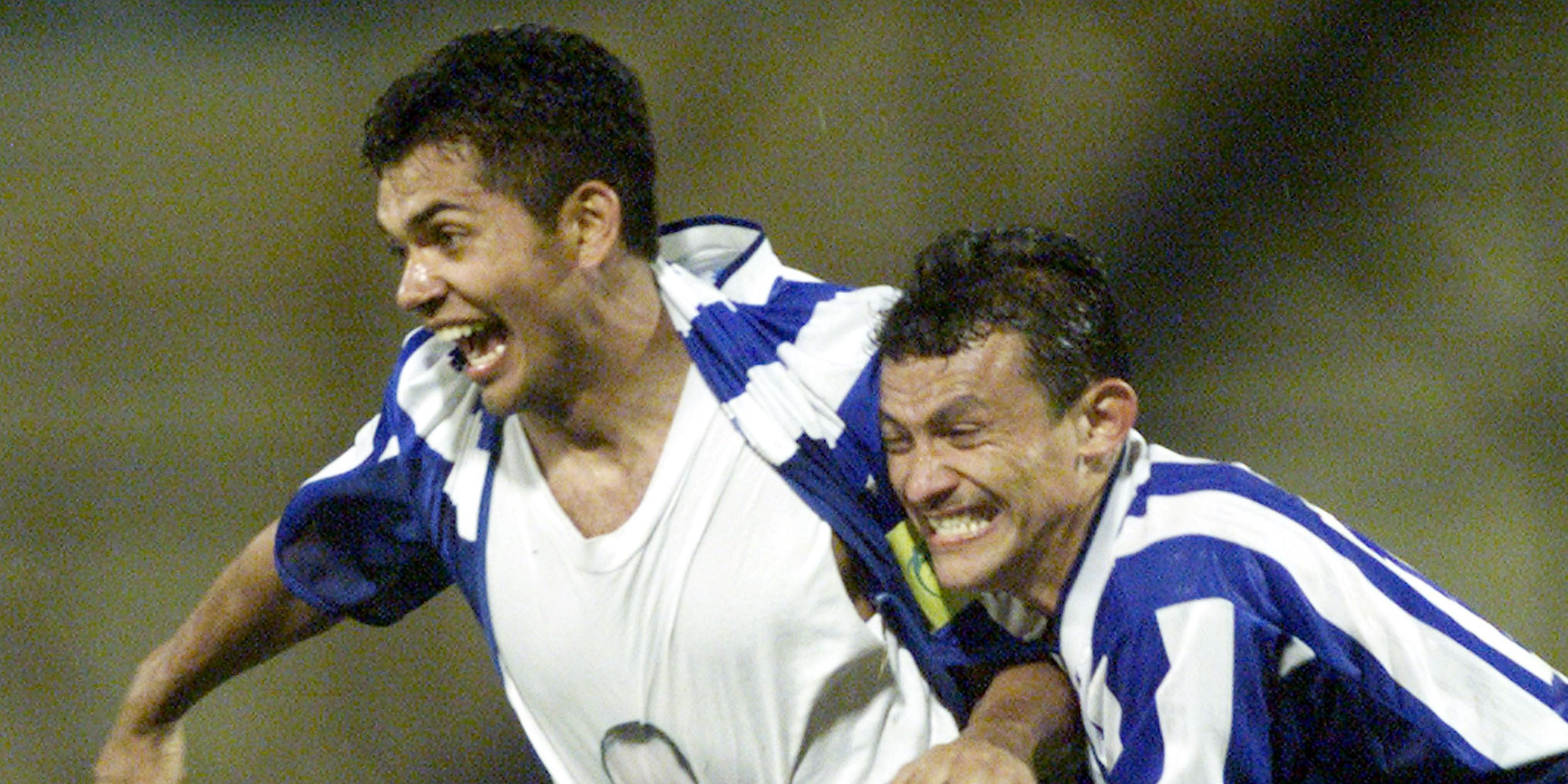 Amado Guevara celebrating for Honduras