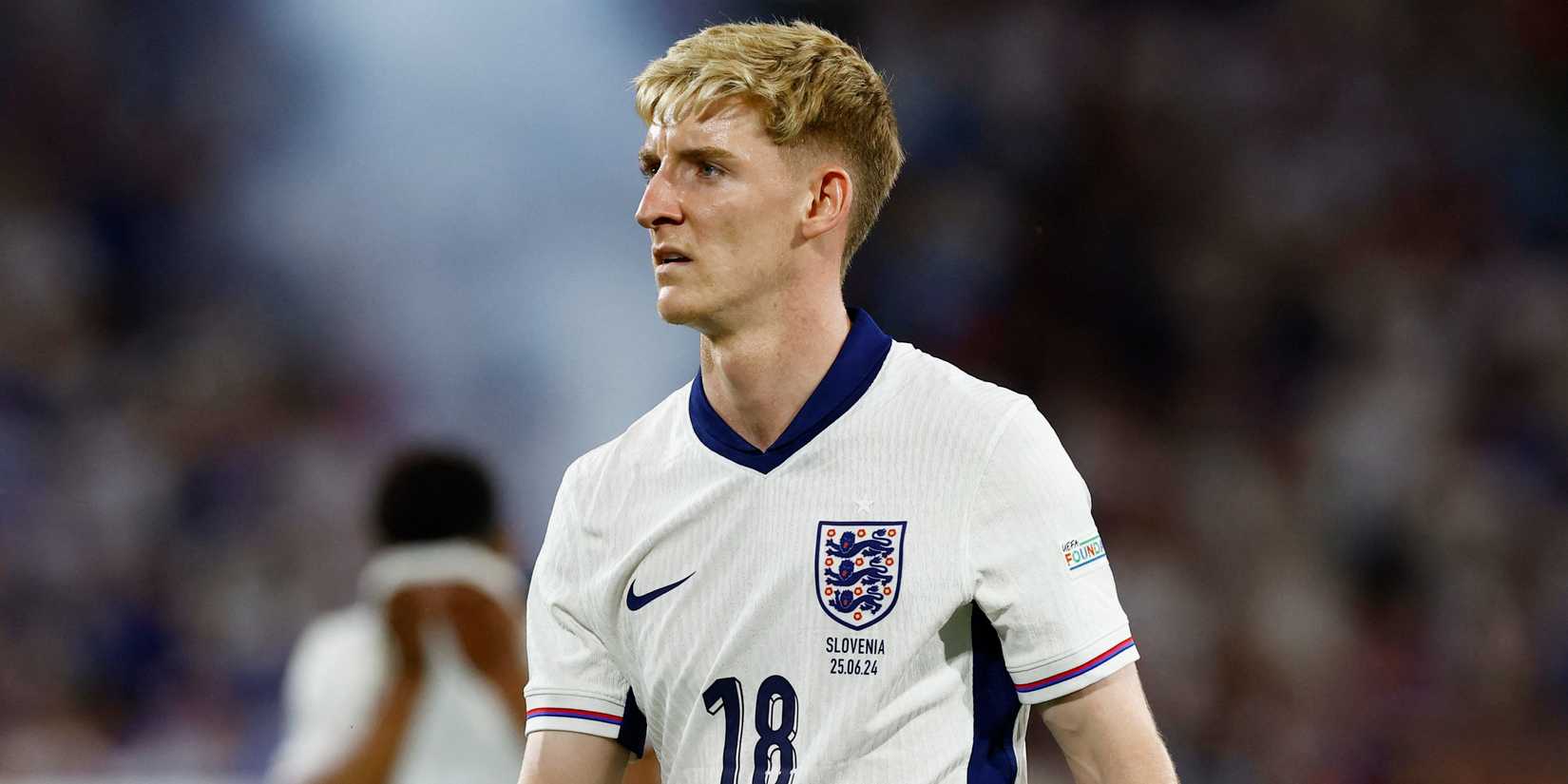 Anthony Gordon during England's draw with Slovenia at Euro 2024