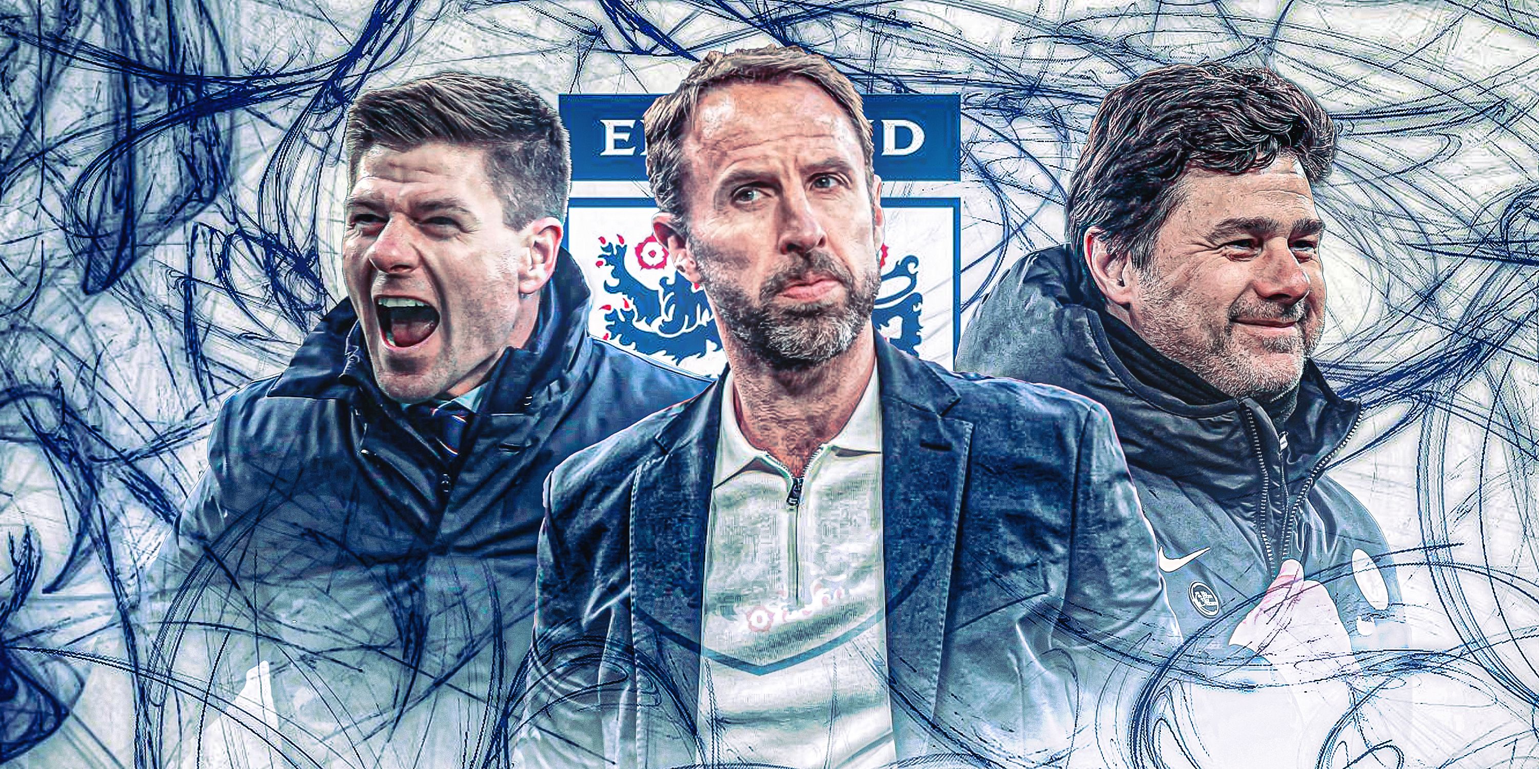 Steven Gerrard, Gareth Southgate and Mauricio Pochettino