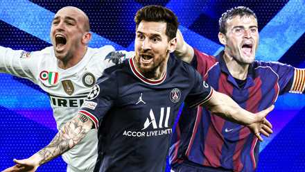 Esteban Cambiasso, Lionel Messi and Luis Enriquw