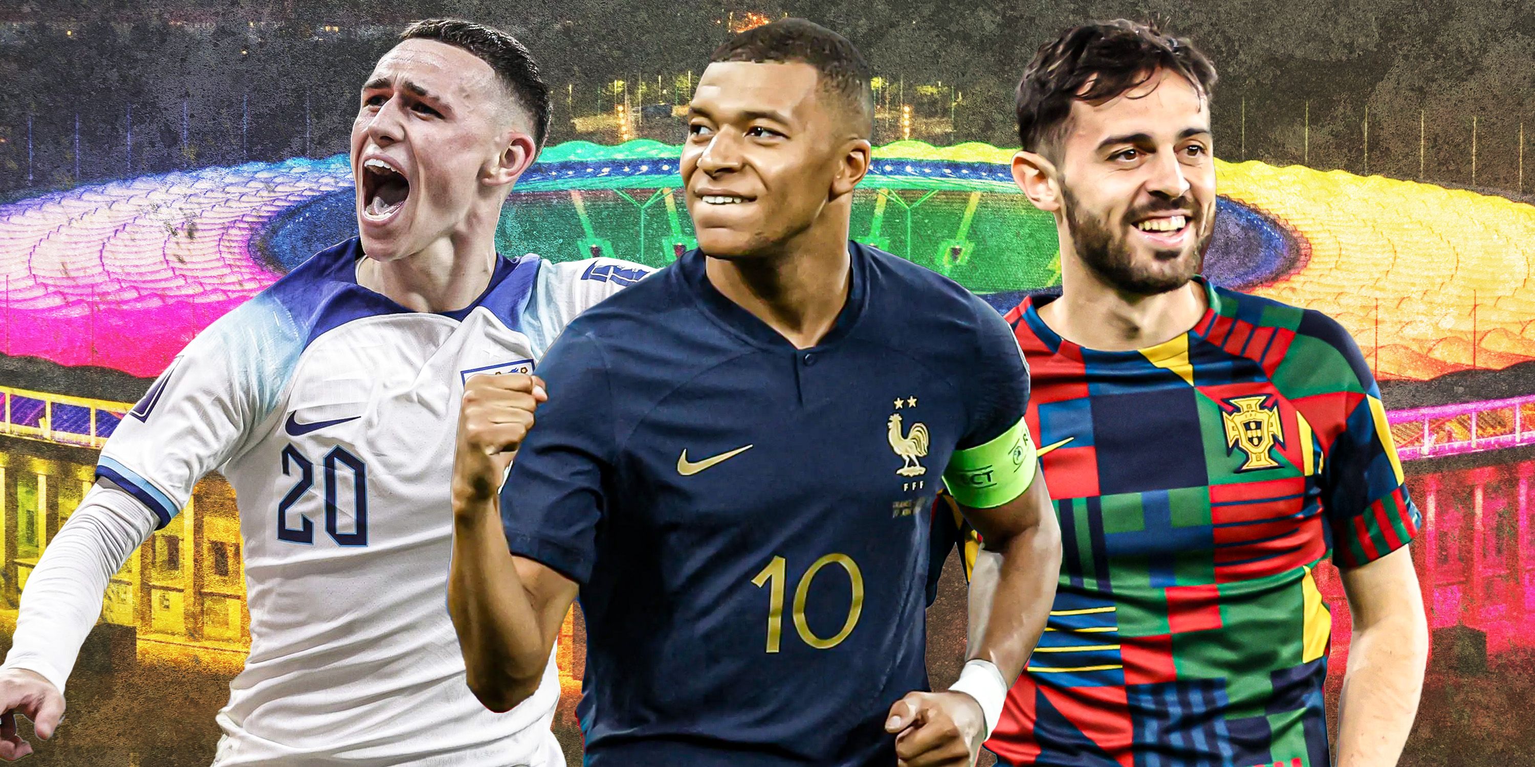 Kylian Mbappe, Phil Foden and Bernardo Silva