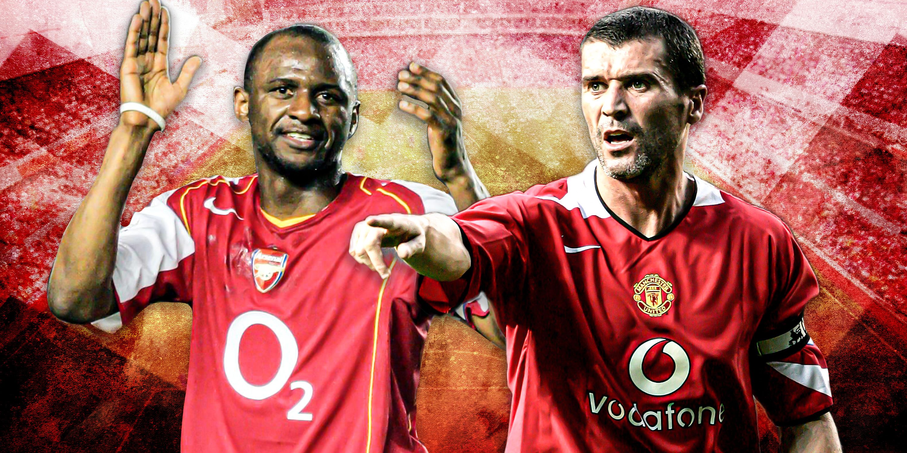 Arsenal's Patrick Vieira and Manchester United's Roy Keane.
