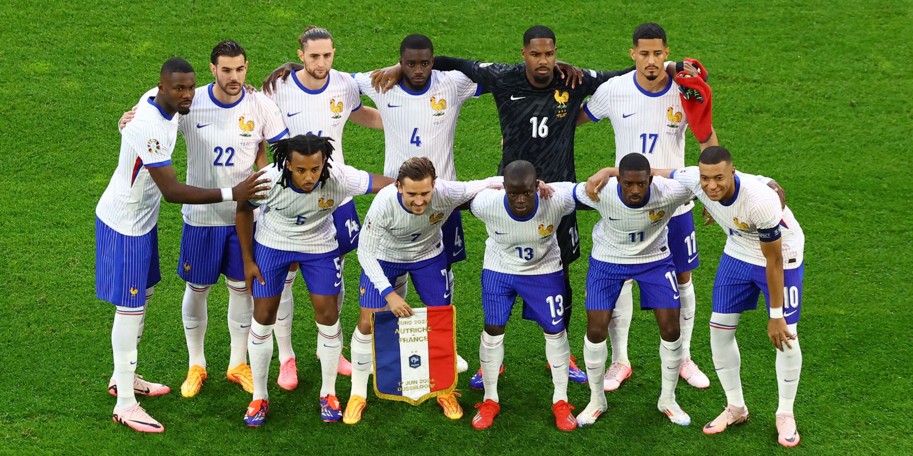 The France squad posing for a picture at Euro 2024