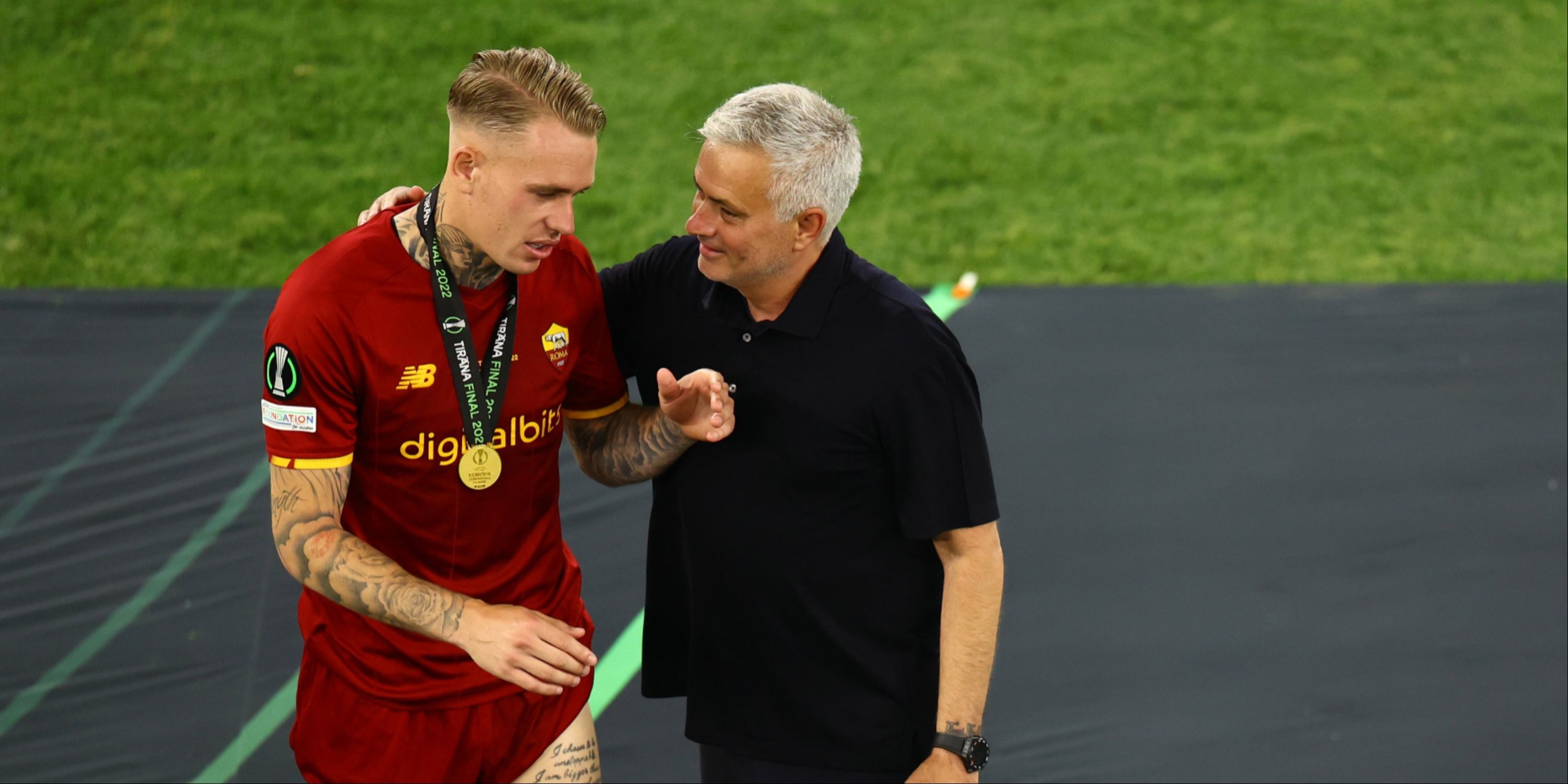 Rick Karsdorp and Jose Mourinho