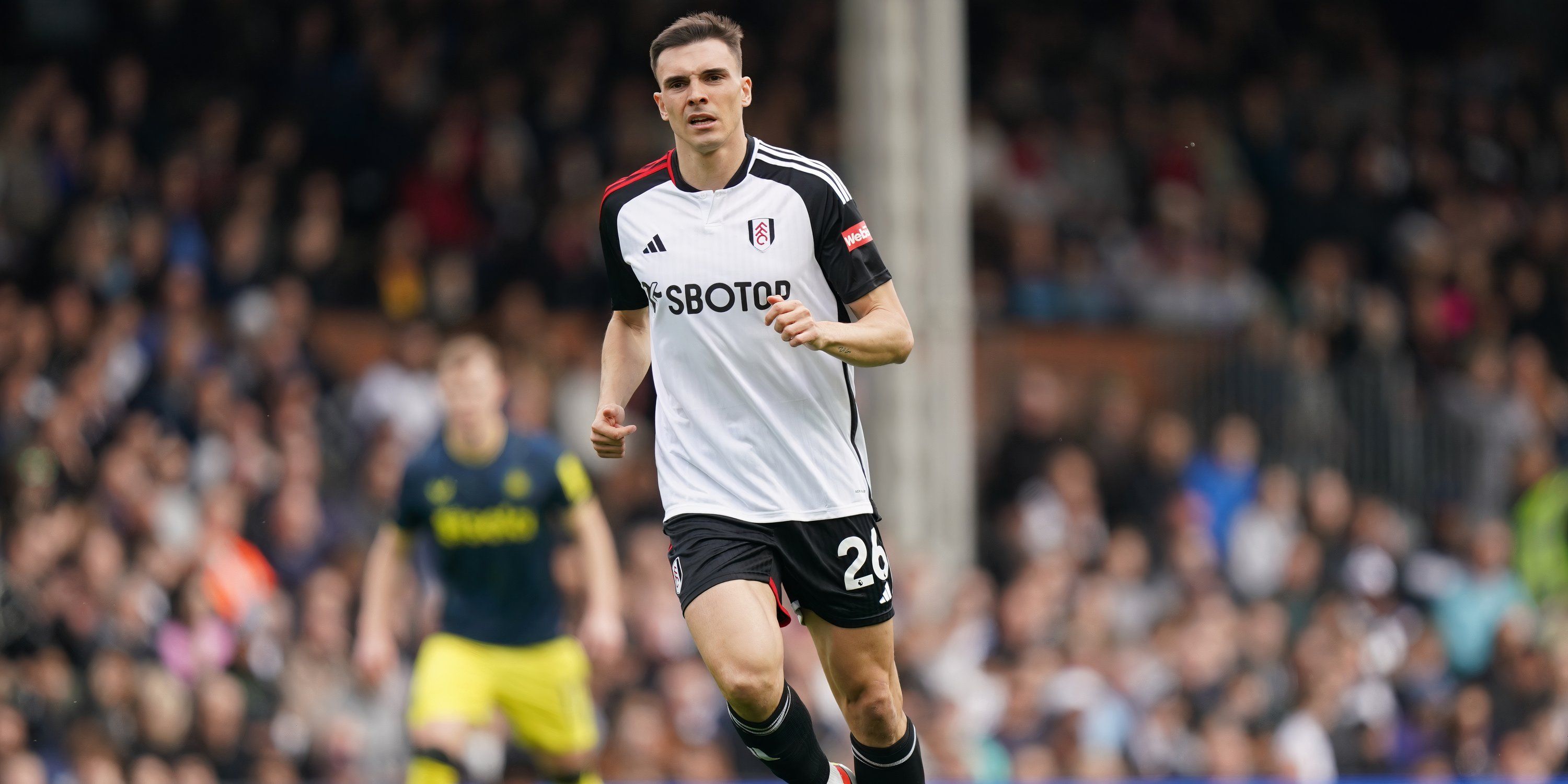 Fulham defensive midfielder Joao Palhinha in action