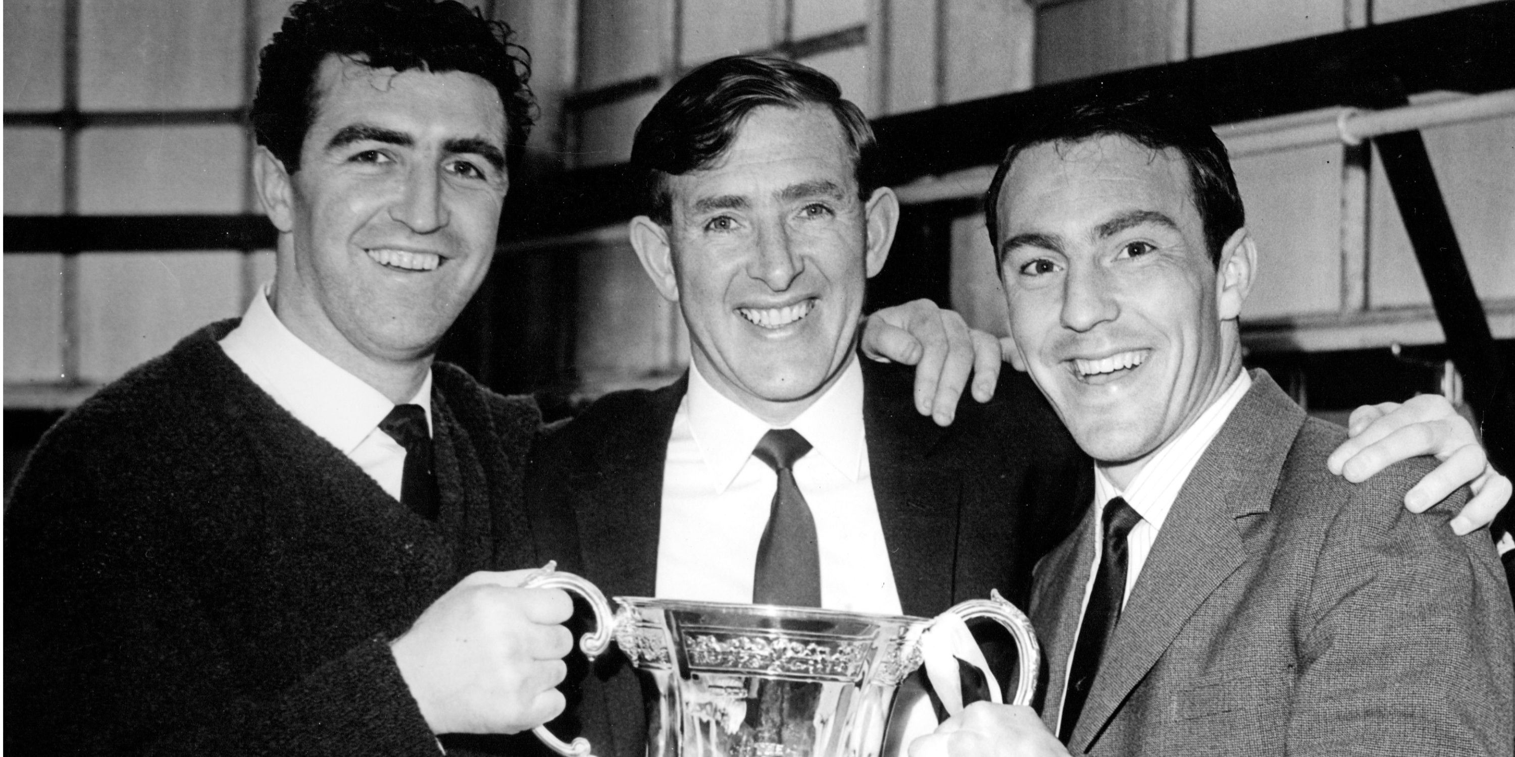 Danny Blanchflower in the middle after Spurs' FA Cup final victory