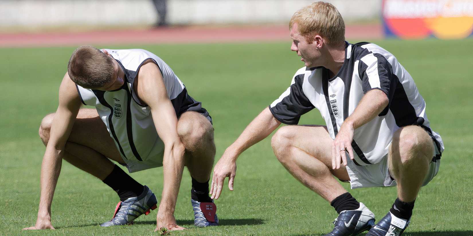Steven Gerrard and Paul Scholes with England