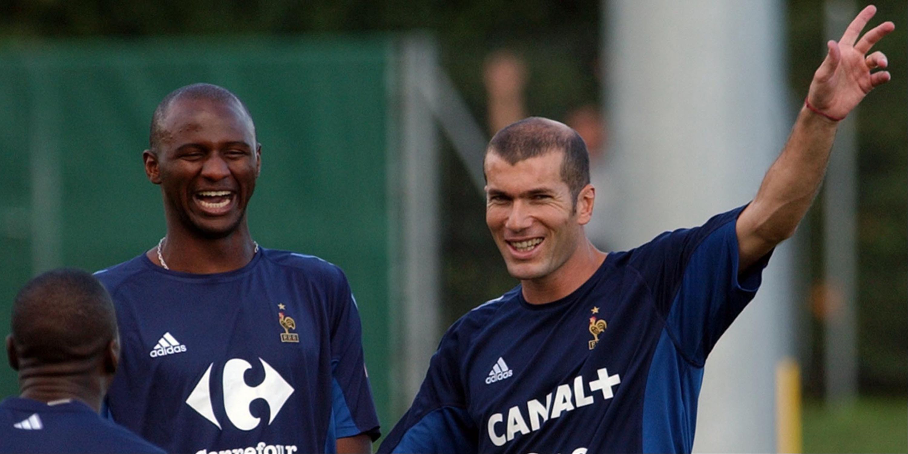 Patrick Vieira and Zinedine Zidane in France training
