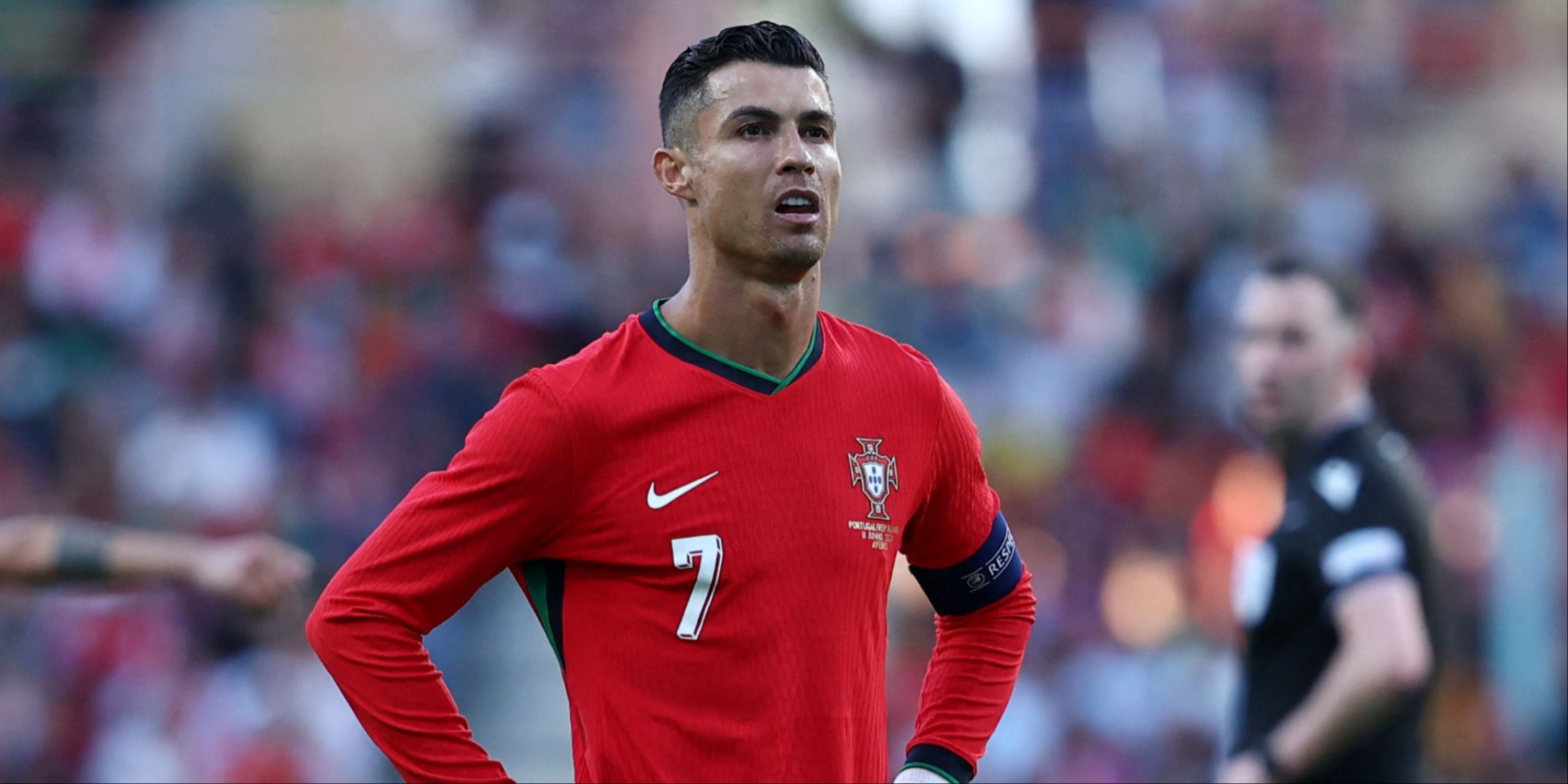 Cristiano Ronaldo in action for Portugal