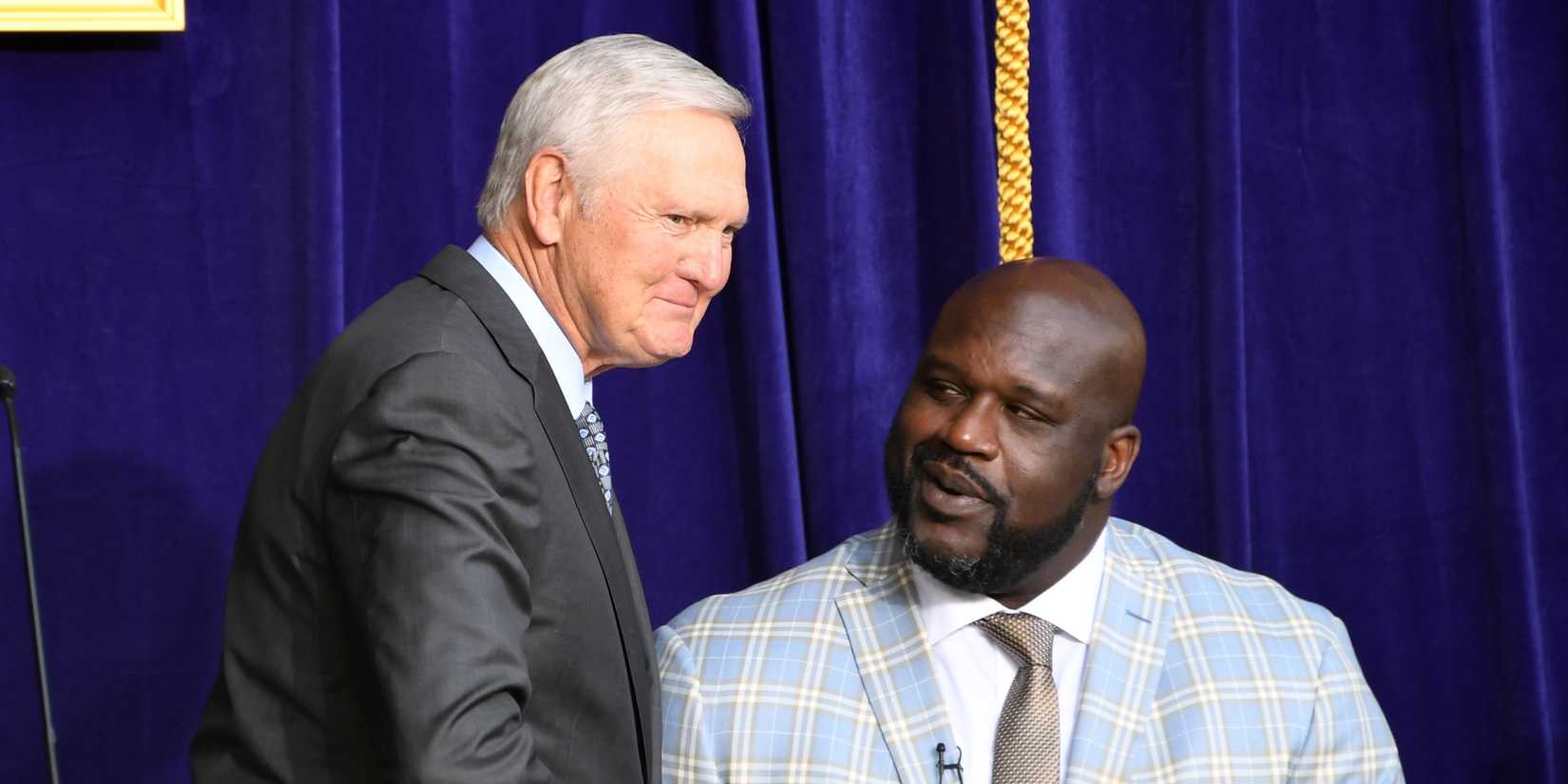 Jerry West with Shaquille O'Neal
