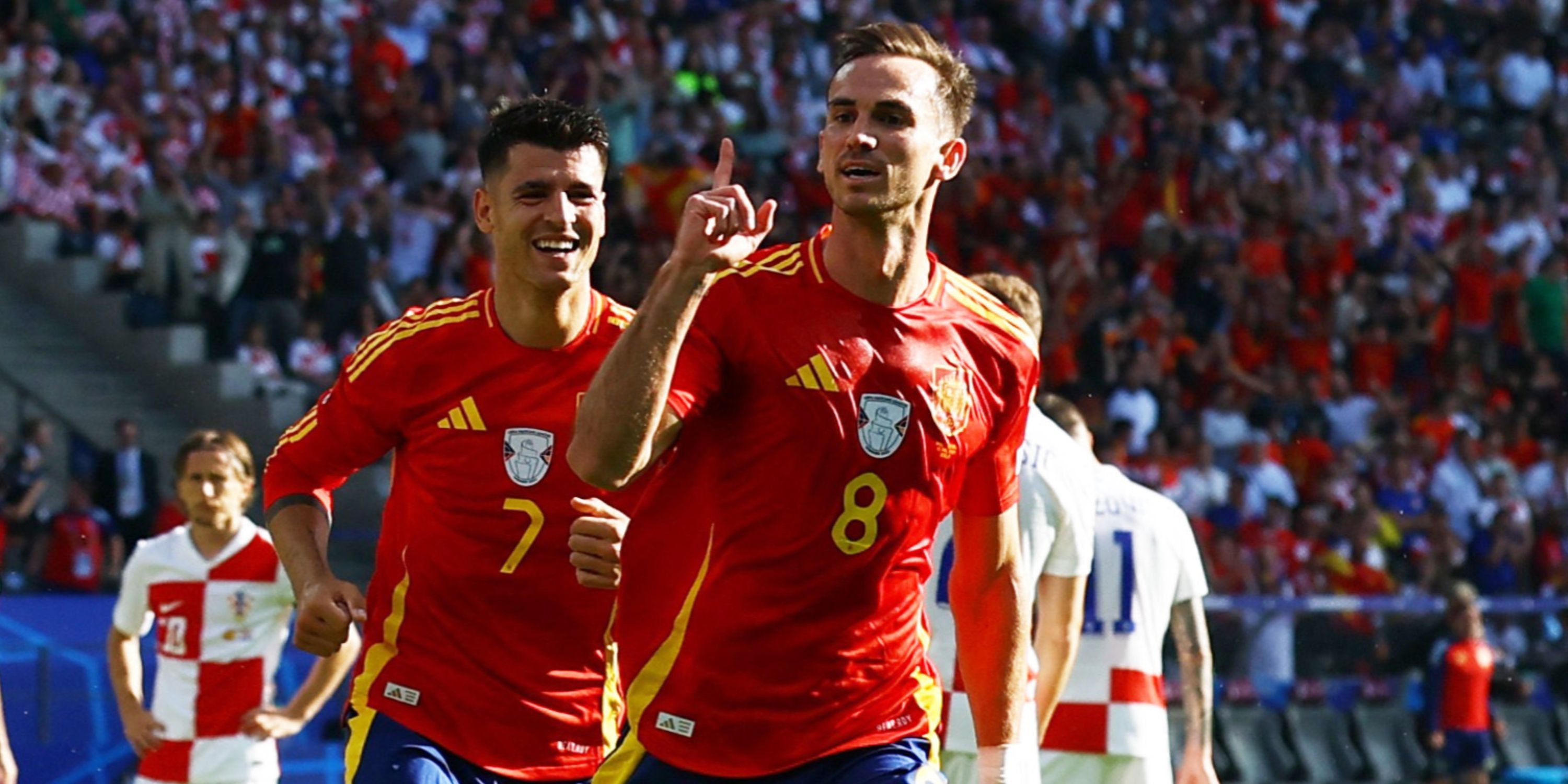 Fabian Ruiz celebrates in Spain 3-0 Croatia