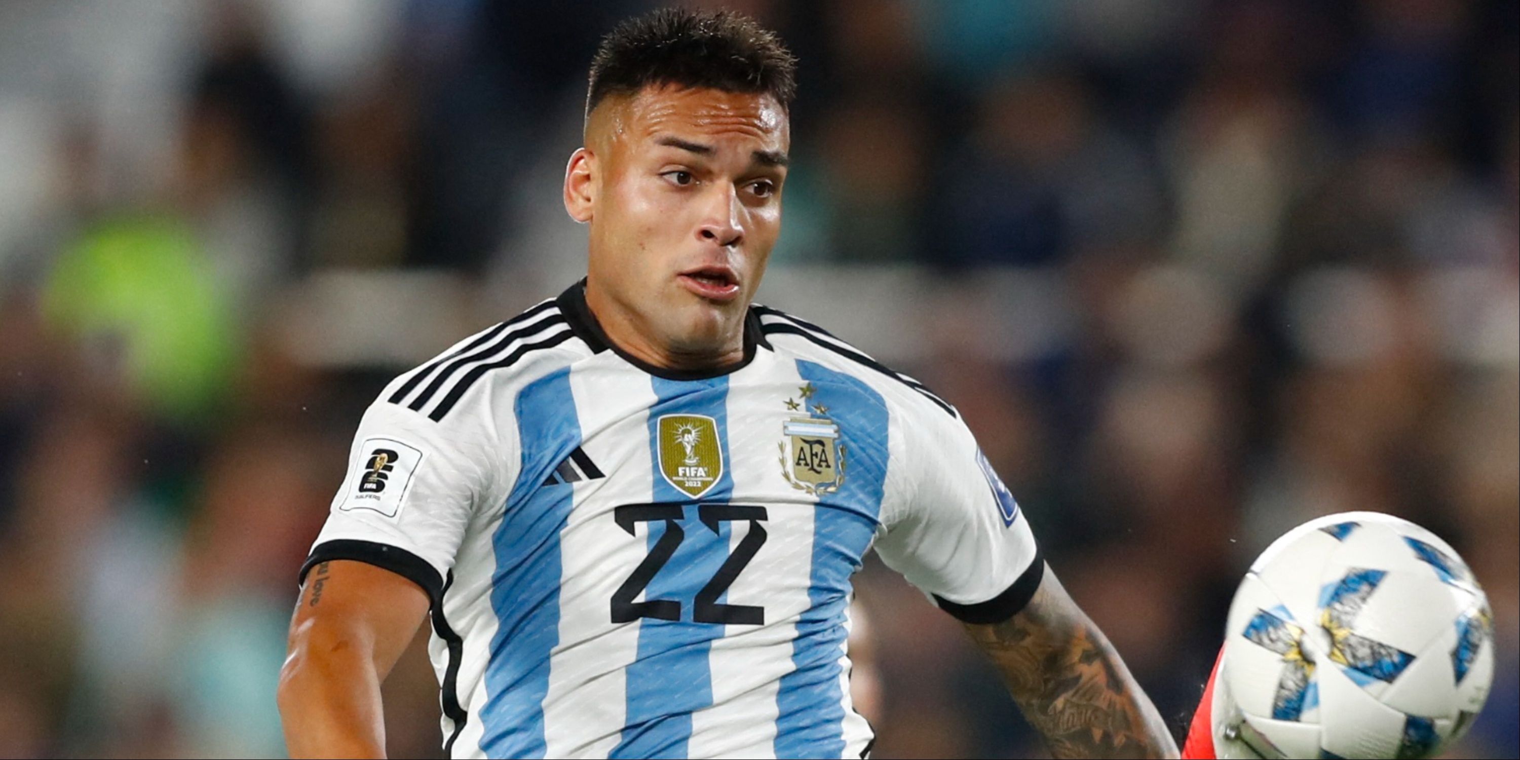 Lautaro Martinez in action for Argentina