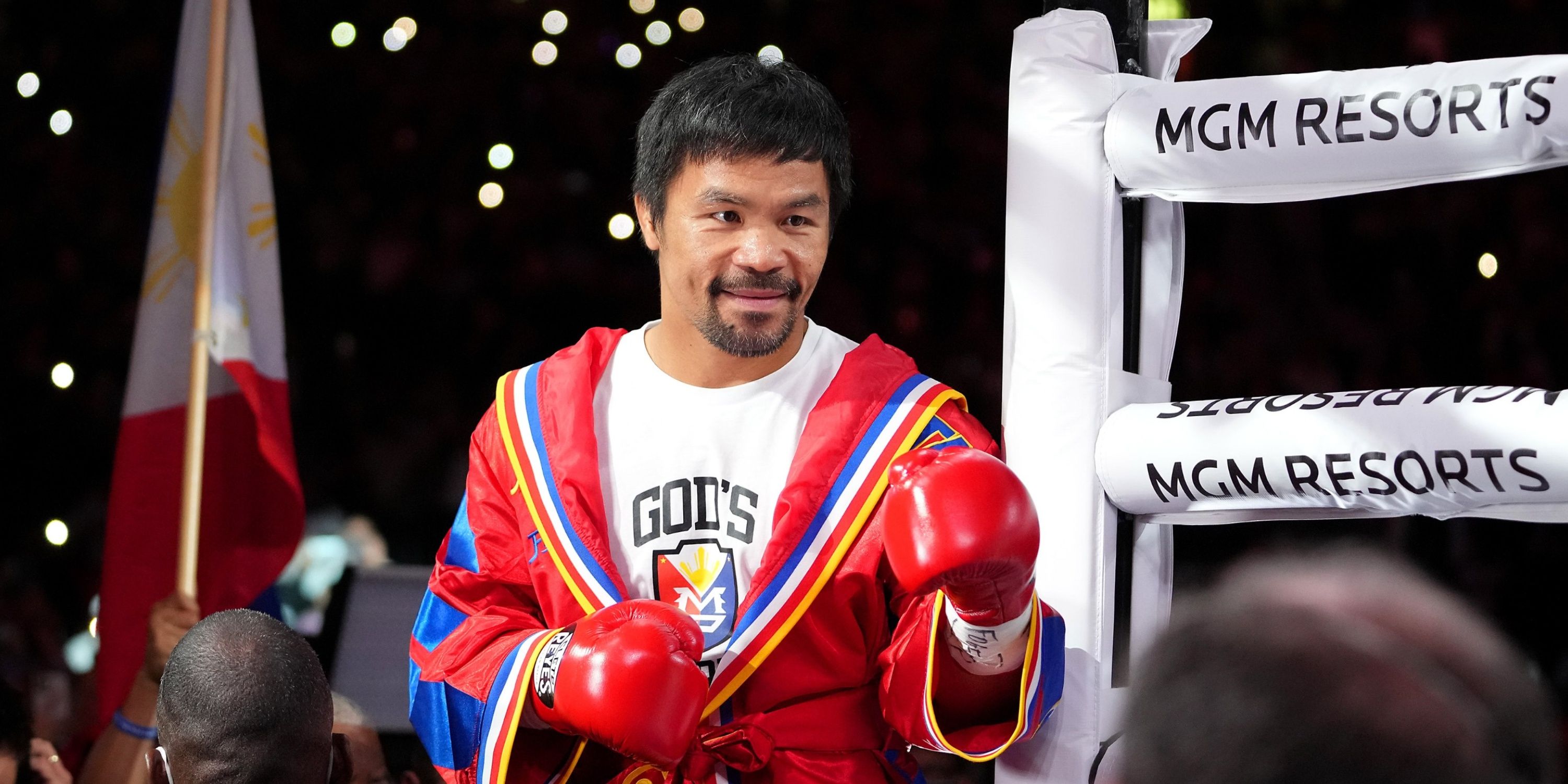 Manny Pacquiao entering the ring