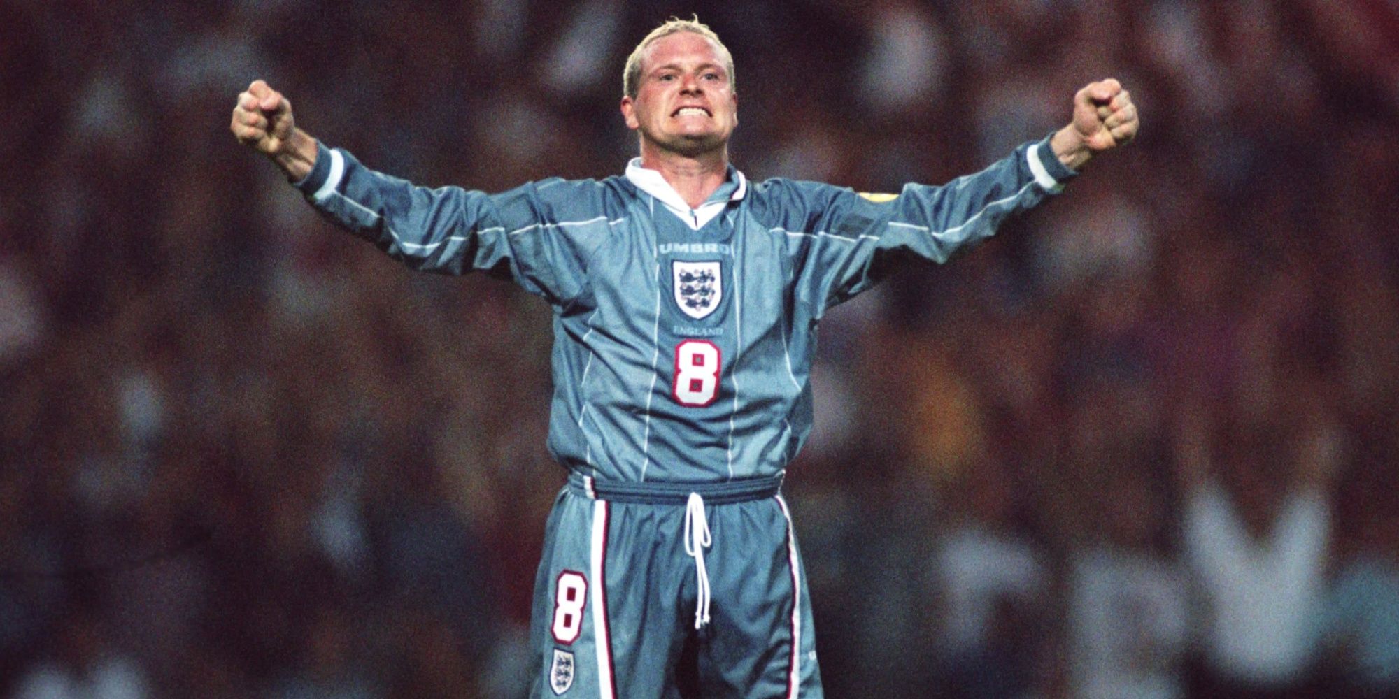 Paul Gascoigne and England's away shirt at Euro 1996