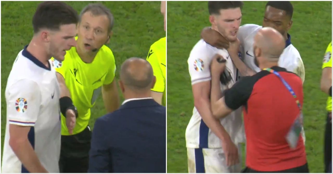 Declan Rice Clapping Declan Rice Grabbed Around Neck by Slovakia Staff Member