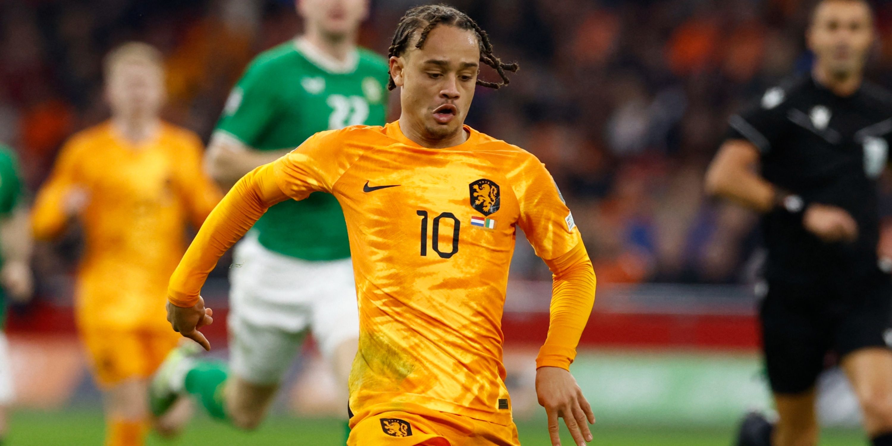 Xavi Simons in action for the Netherlands