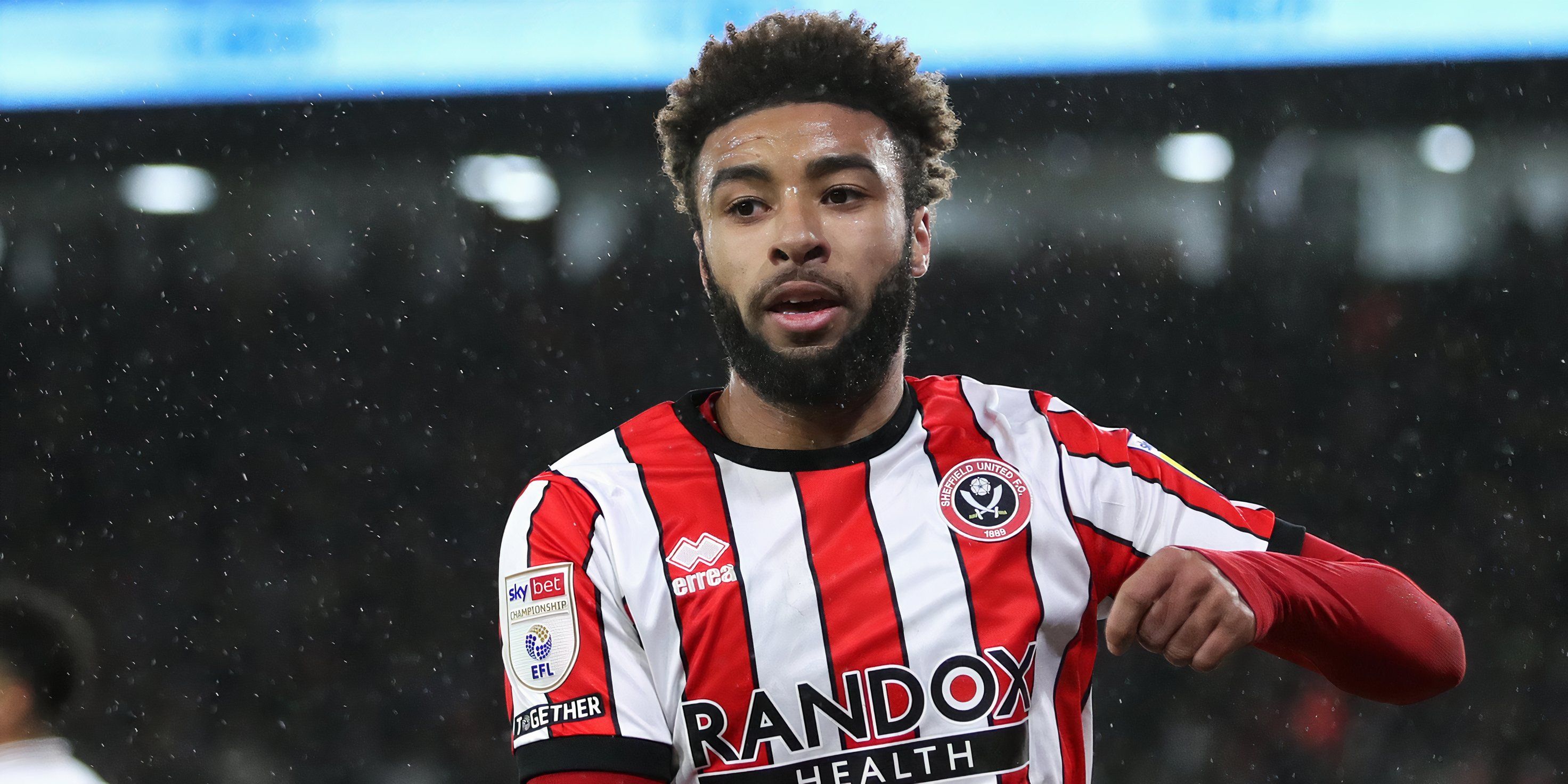 Jayden Bogle Celebrates Goal for Sheffield United