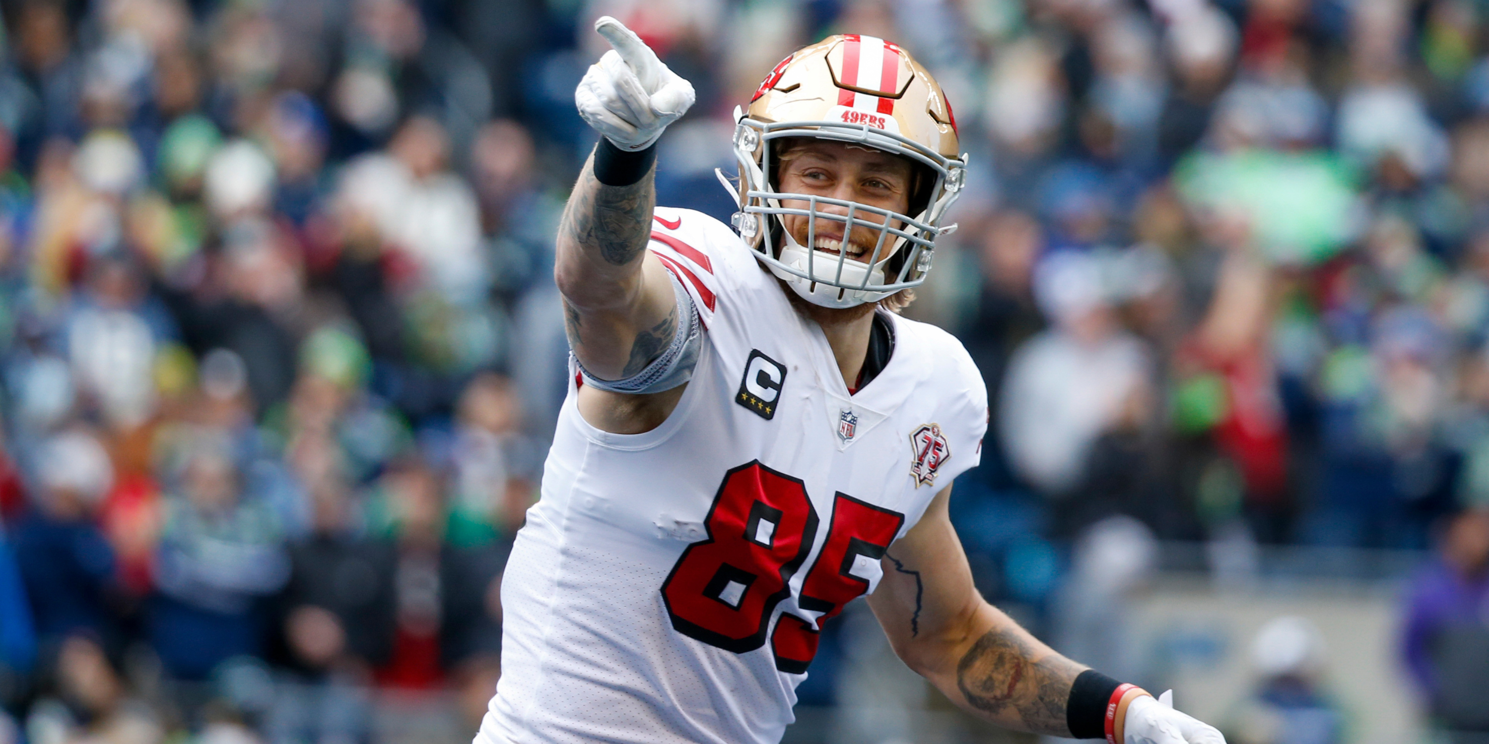 George Kittle Smiles and Points vs. Seahawks in Week 13, 2021