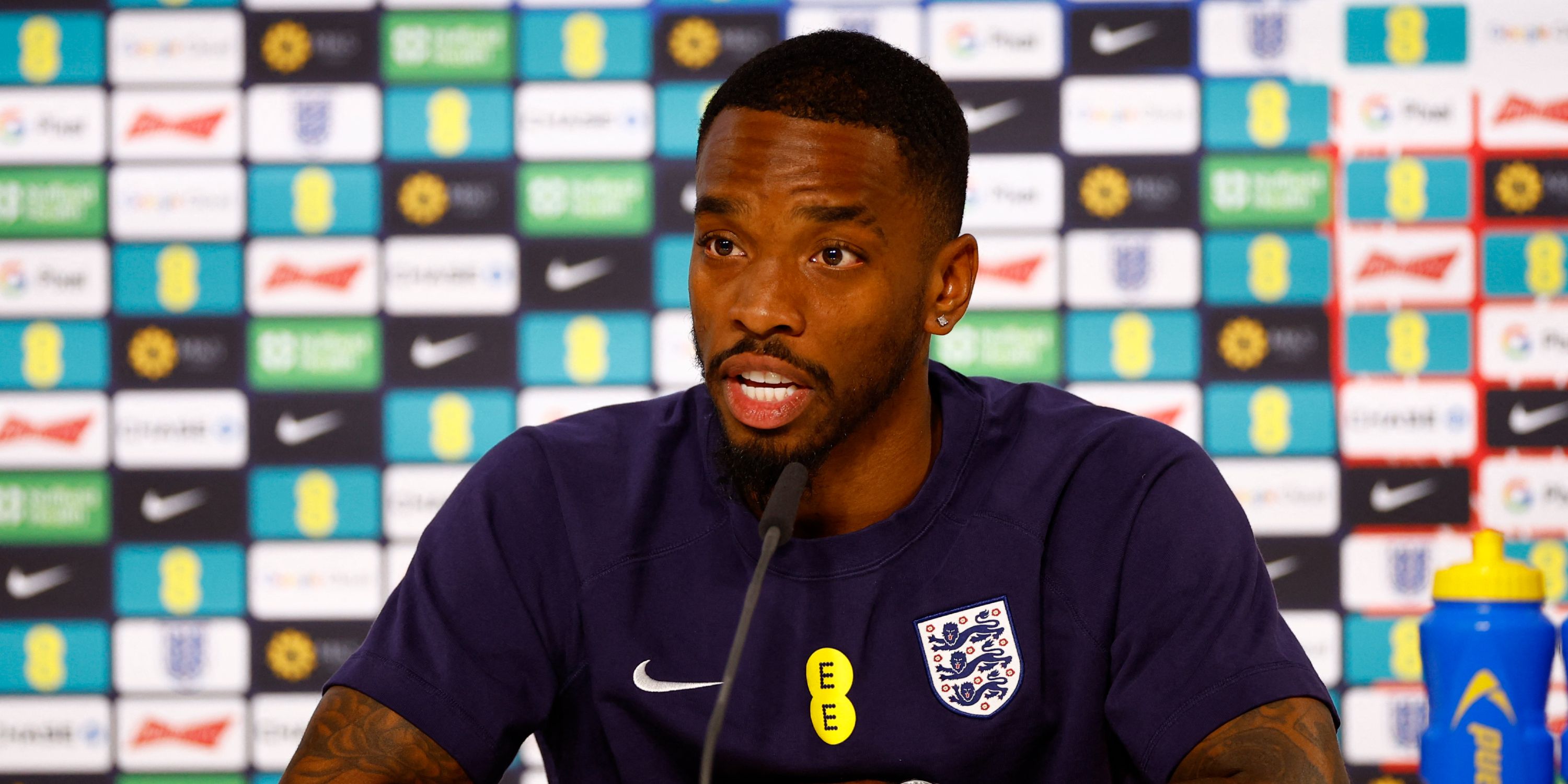 Ivan Toney speaking at a press conference ahead of England vs Switzerland