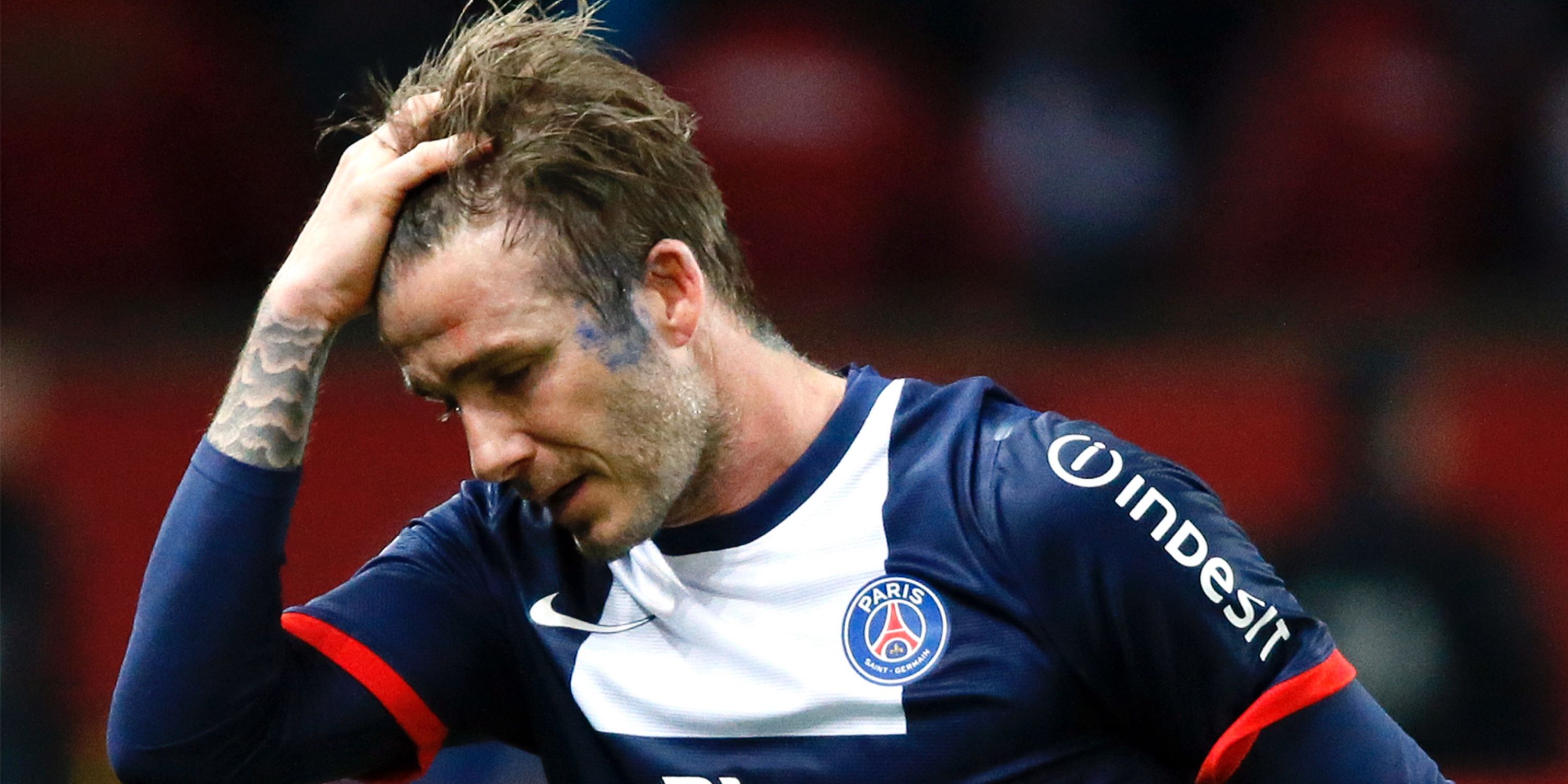 David Beckham cries