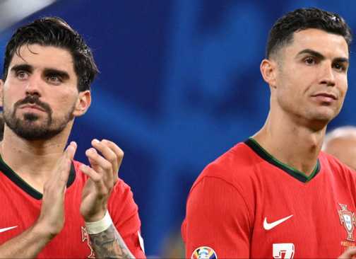 Cristiano Ronaldo and Ruben Neves in action for Portugal