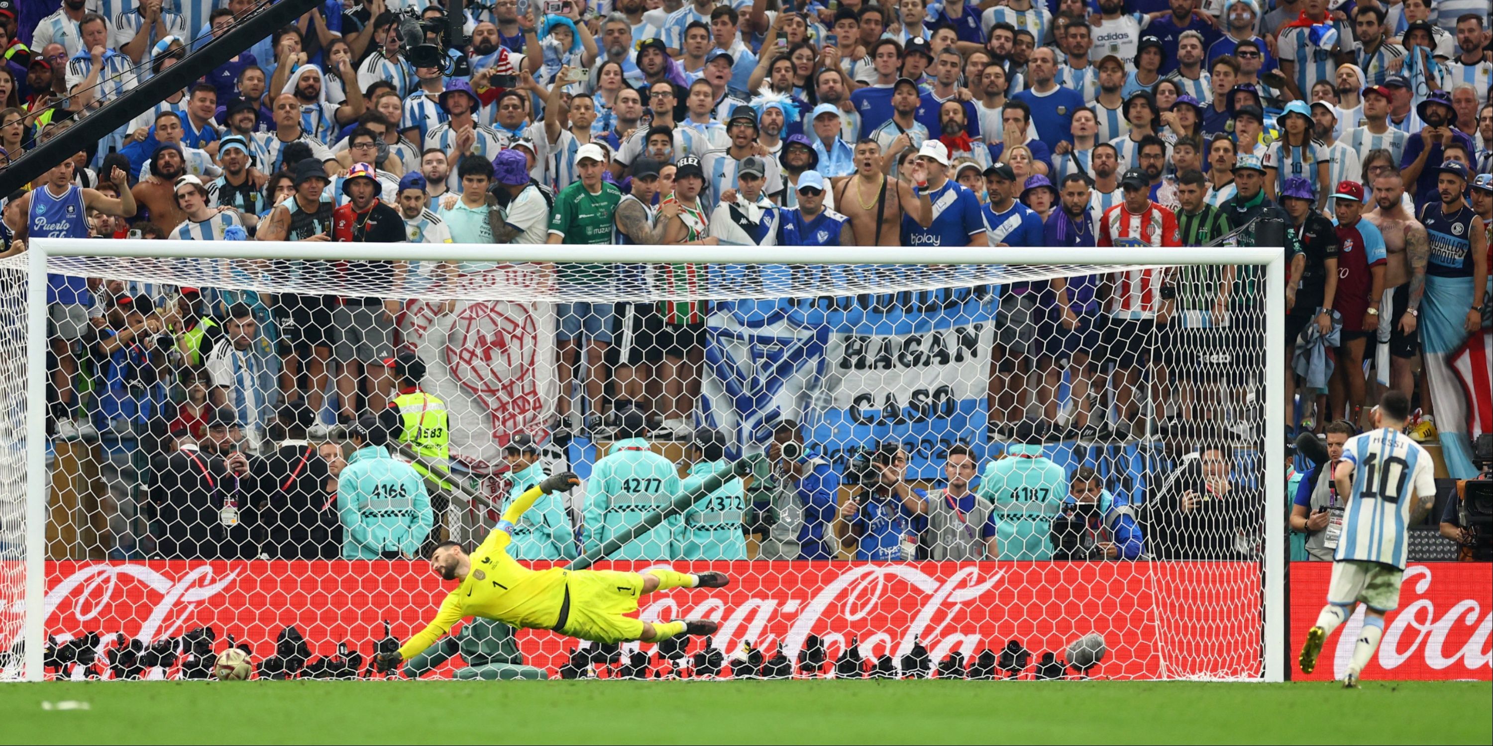 Lionel Messi scores a penalty for Argentina in the World Cup final