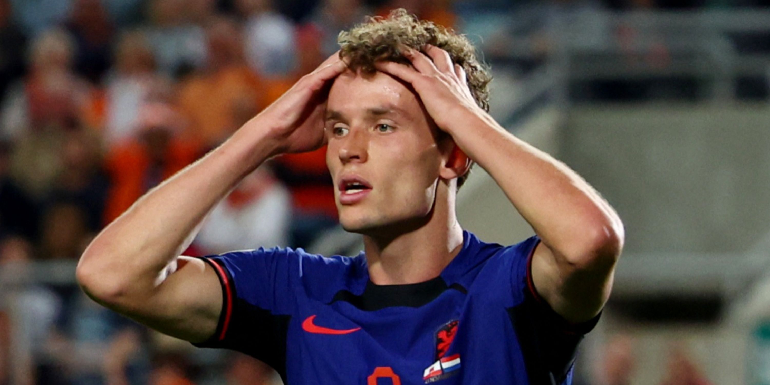 Mats Wieffer looking distressed for the Netherlands