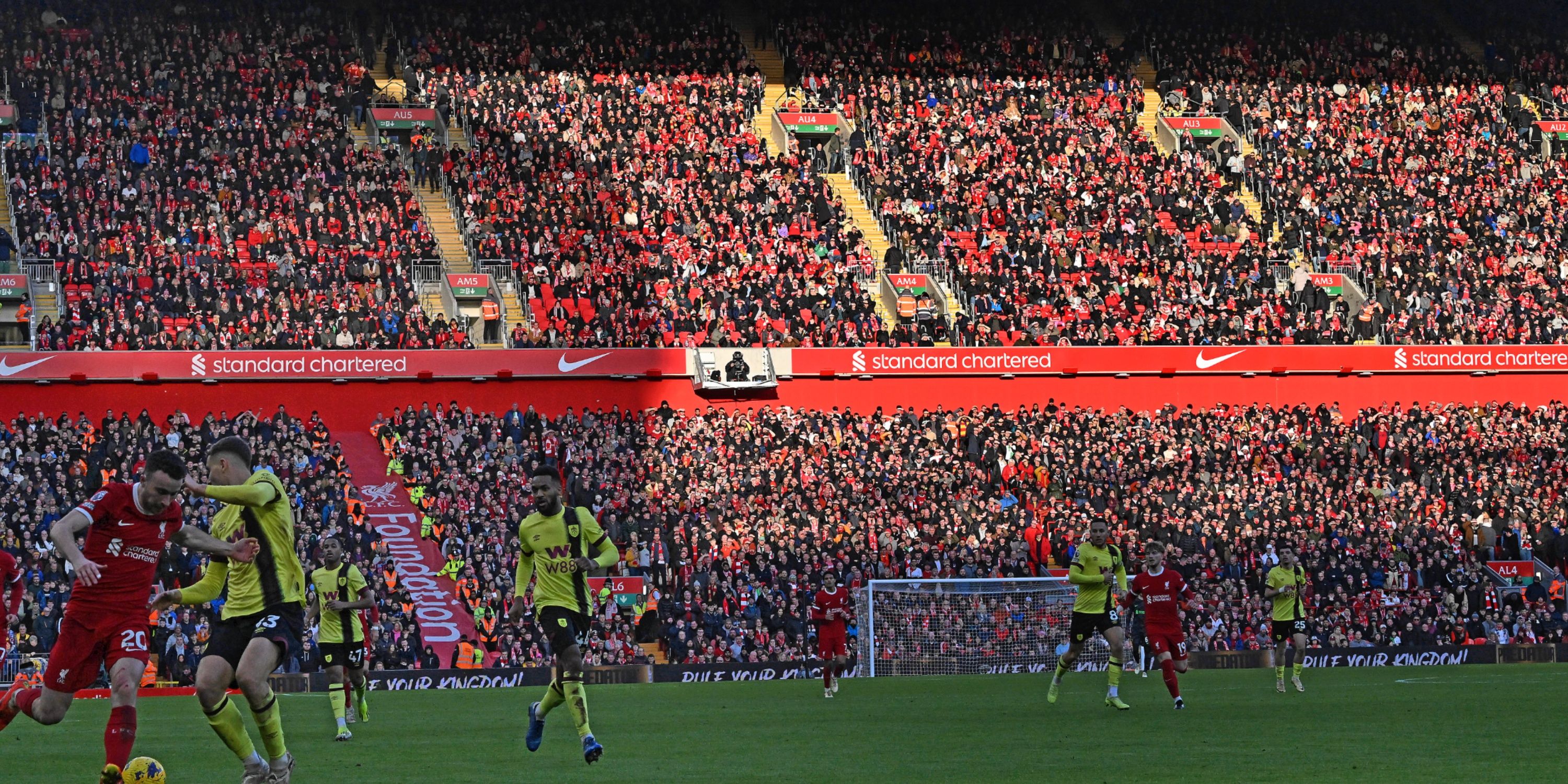 The Anfield Road Stand at Anfield, Liverpool.