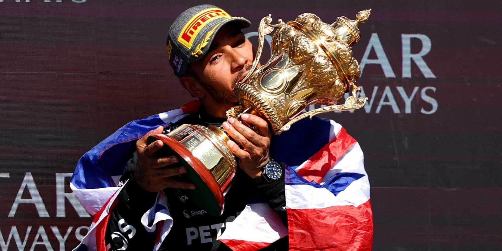 Lewis Hamilton winning the British GP