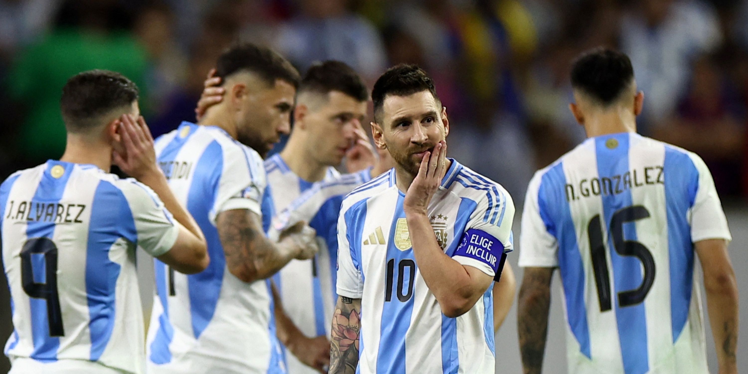 Lionel Messi and Argentina teammates